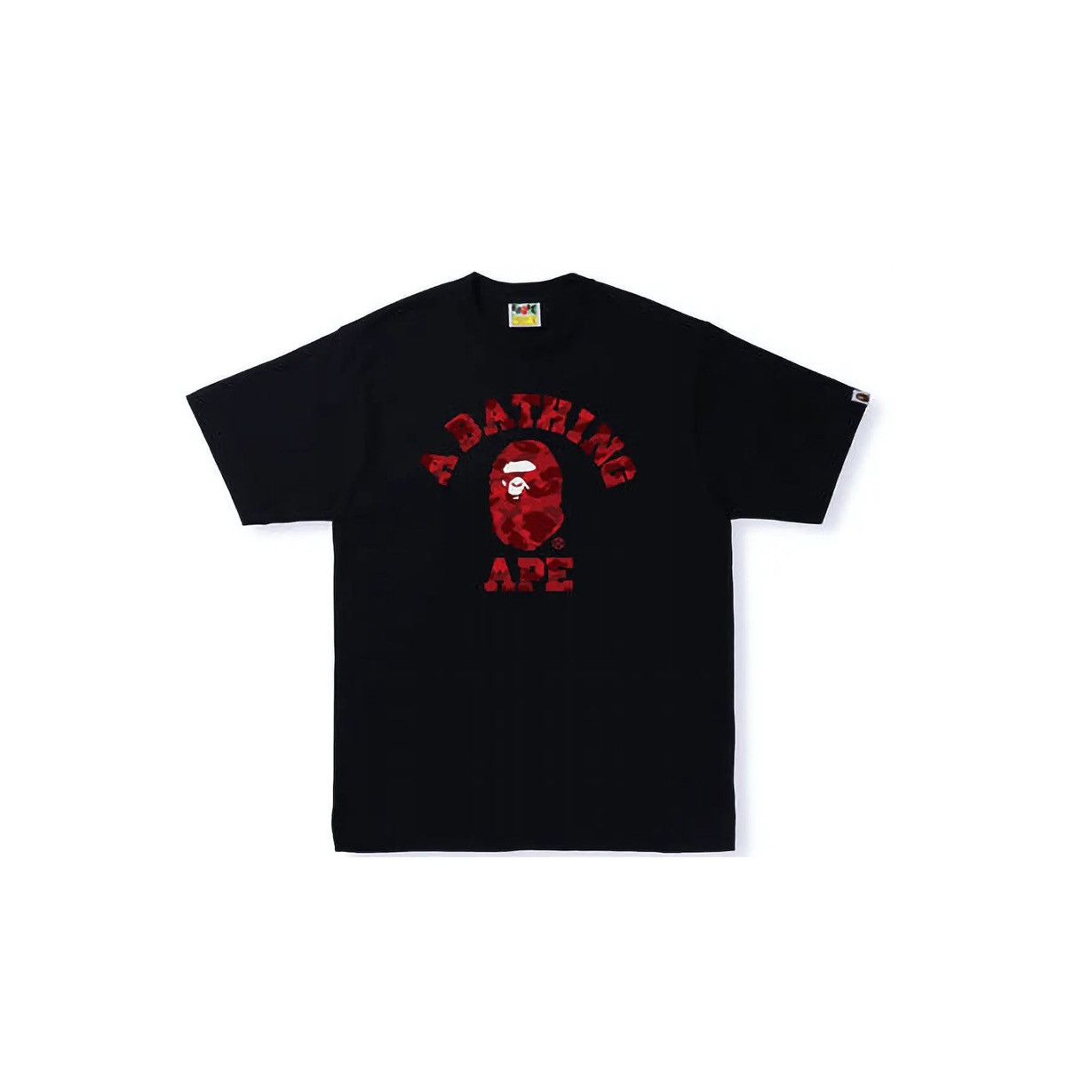 image of Bape Color Camo College Tee Black Red, Men's (Size 2XL)