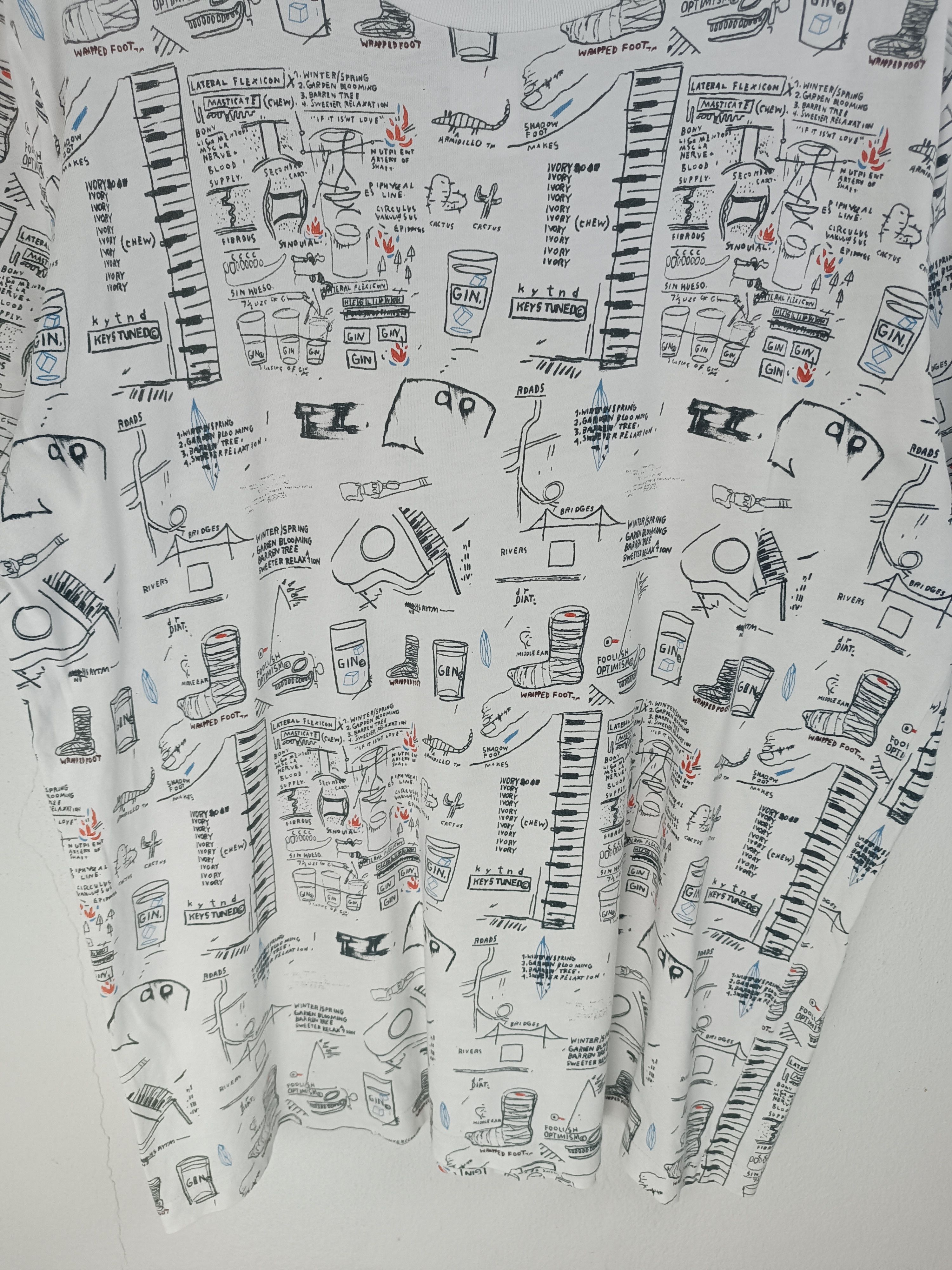 Jean-Michel Basquiat VINTAGE JEAN MICHEL BASQUIAT X UNIQLO ART AOP VERY RARE TEE Size US XL / EU 56 / 4 - 7 Thumbnail