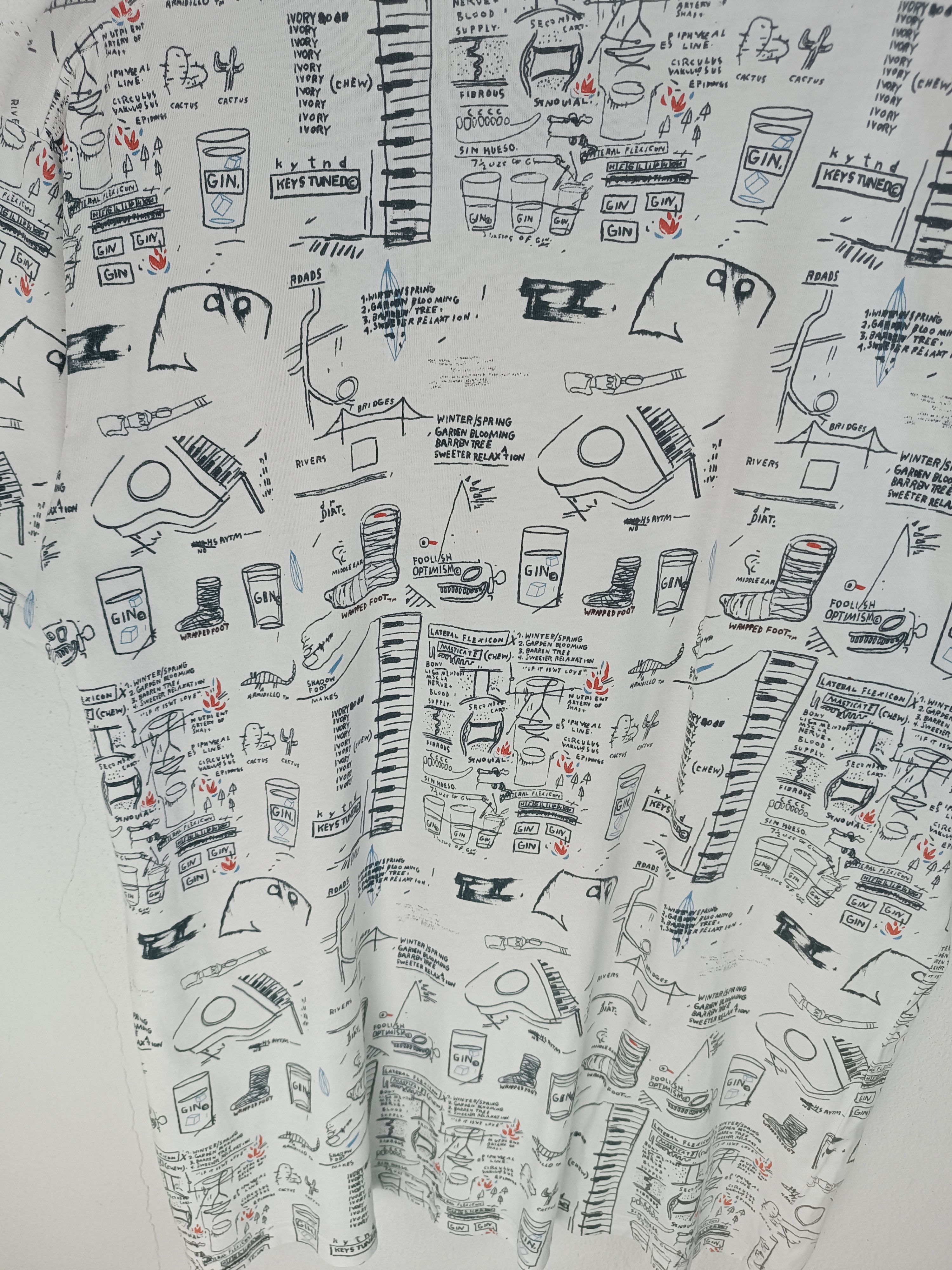 Jean-Michel Basquiat VINTAGE JEAN MICHEL BASQUIAT X UNIQLO ART AOP VERY RARE TEE Size US XL / EU 56 / 4 - 12 Thumbnail