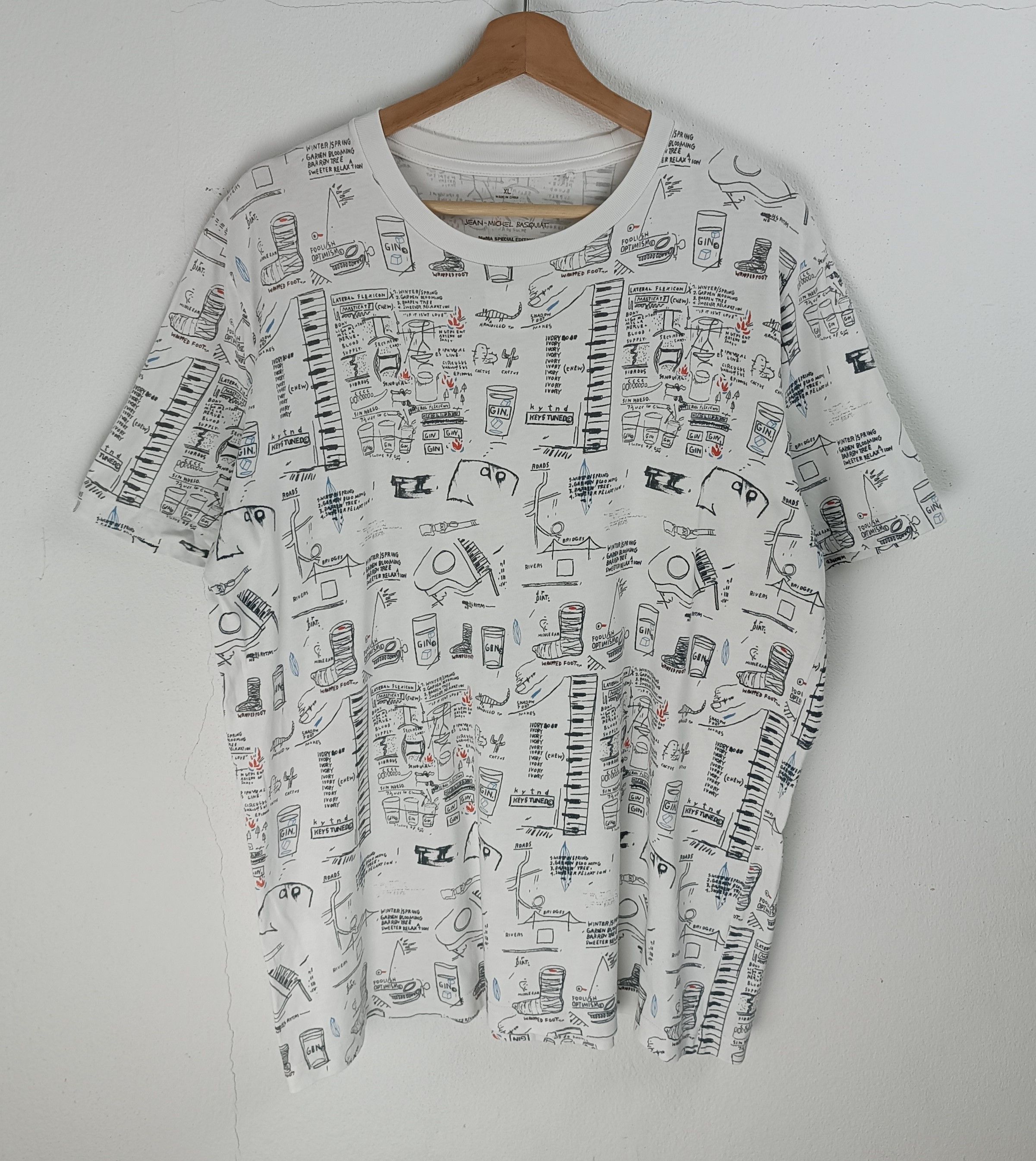 Jean-Michel Basquiat VINTAGE JEAN MICHEL BASQUIAT X UNIQLO ART AOP VERY RARE TEE Size US XL / EU 56 / 4 - 3 Thumbnail