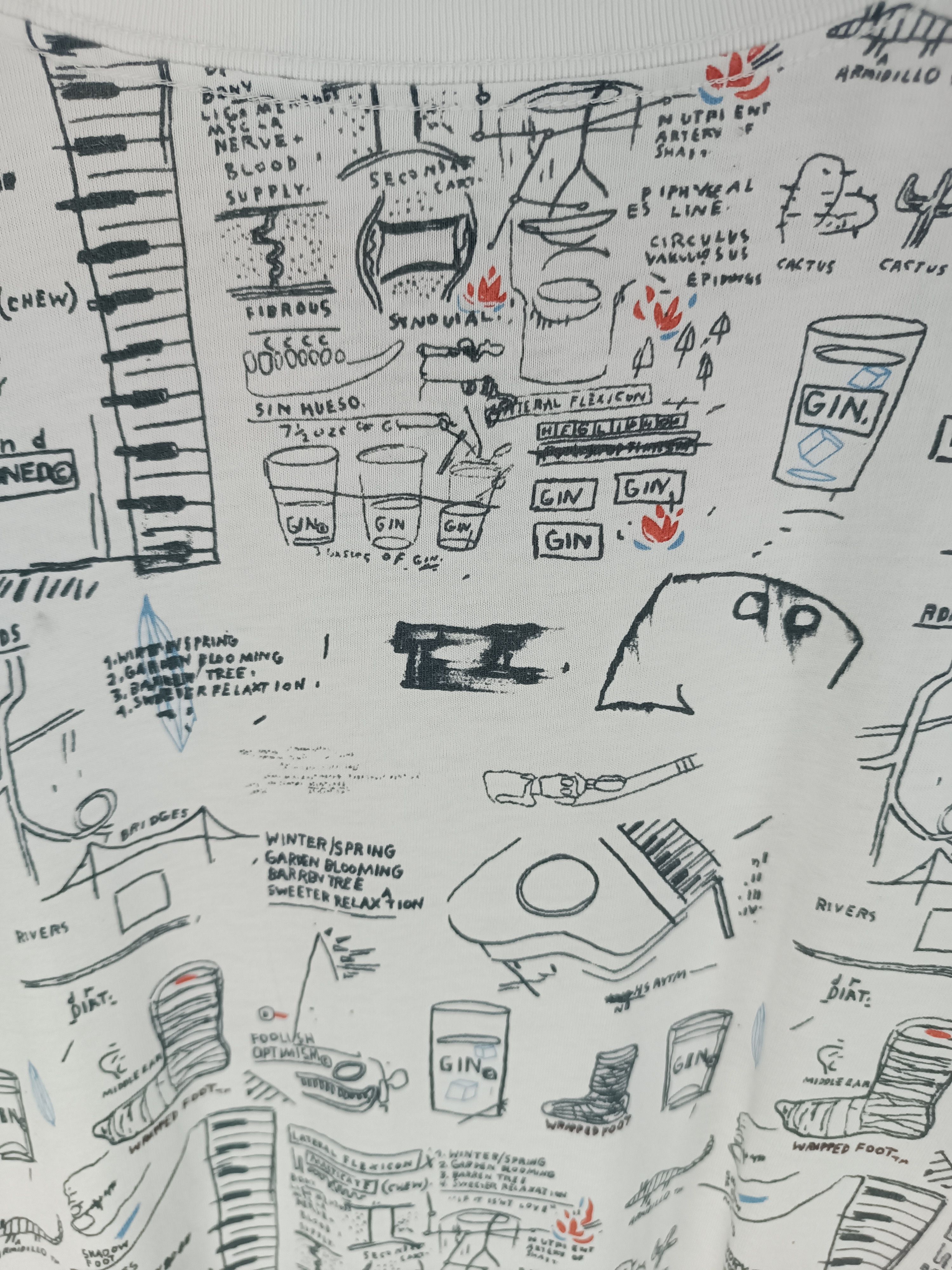 Jean-Michel Basquiat VINTAGE JEAN MICHEL BASQUIAT X UNIQLO ART AOP VERY RARE TEE Size US XL / EU 56 / 4 - 15 Thumbnail