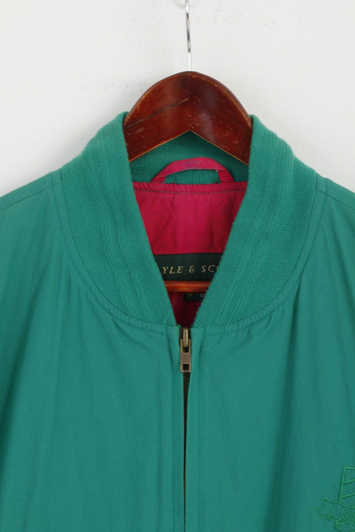 Lyle & Scott × Vintage Lyle & Scott Men 44 54 L Jacket Green Cotton Bomber 1362 Size US L / EU 52-54 / 3 - 2 Thumbnail