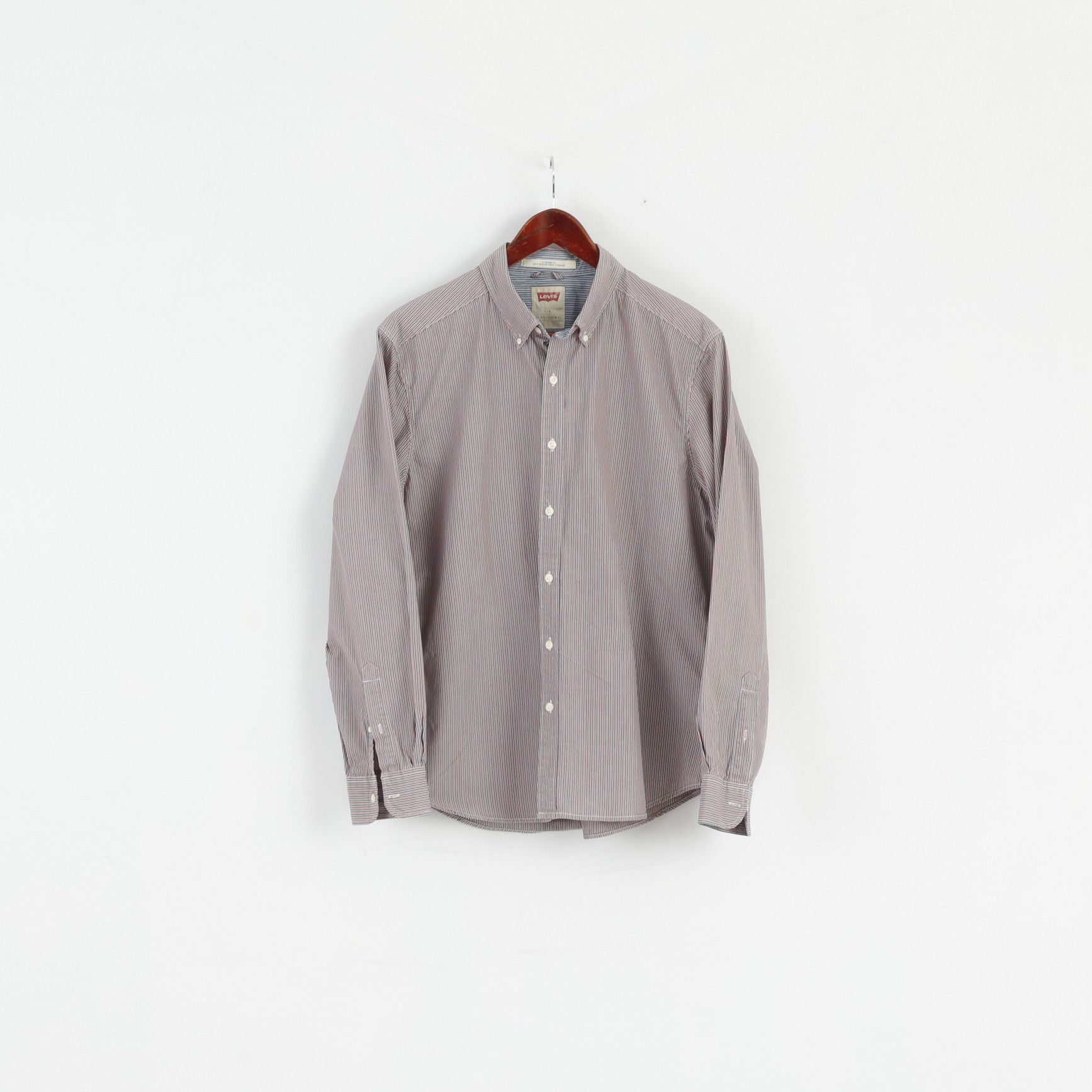 Levi's Levi's Mens L Casual Shirt Blue Red Striped Vtg 2207 Size US L / EU 52-54 / 3 - 1 Thumbnail