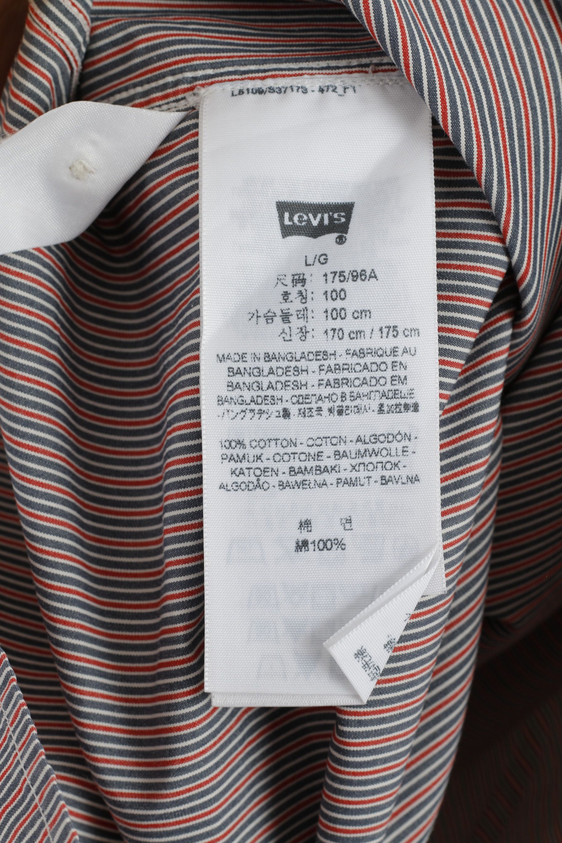 Levi's Levi's Mens L Casual Shirt Blue Red Striped Vtg 2207 Size US L / EU 52-54 / 3 - 5 Thumbnail