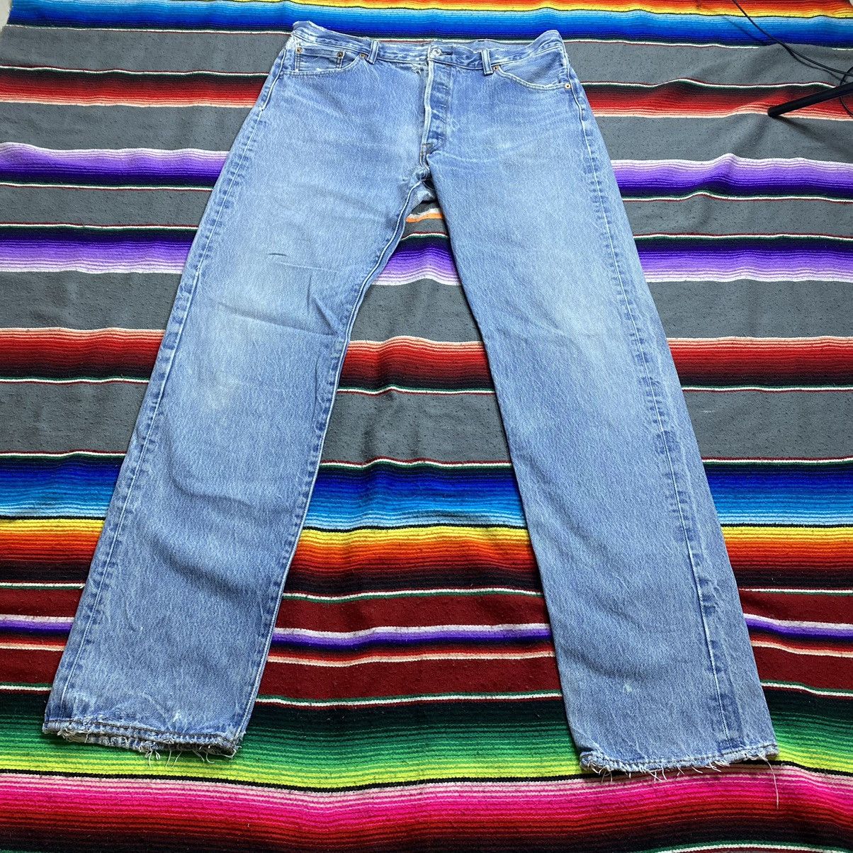 Levi's Vintage Levi’s 501 Y2k Distressed Denim Size US 37 - 3 Thumbnail