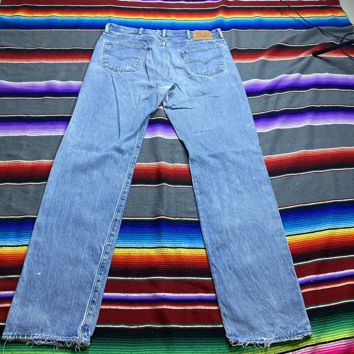 Levi's Vintage Levi’s 501 Y2k Distressed Denim Size US 37 - 8 Thumbnail