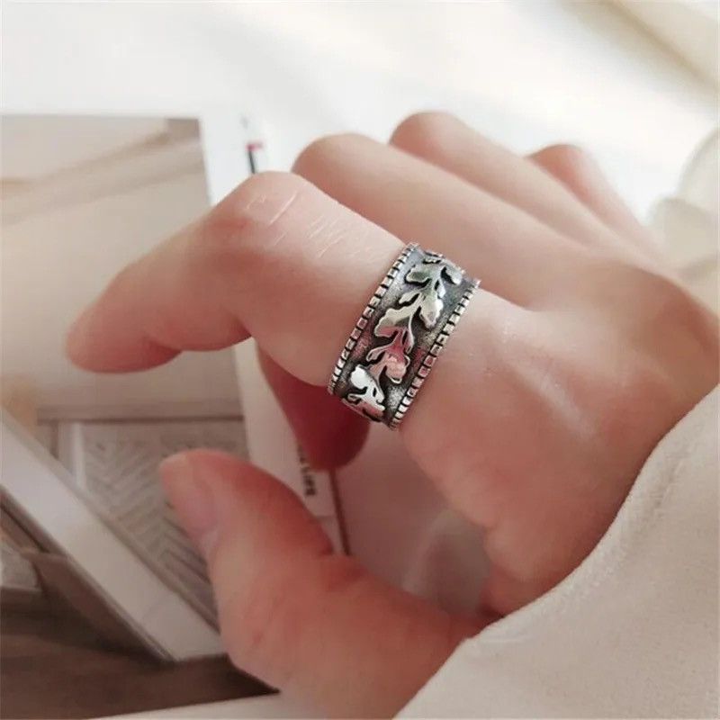 Jewelry Creative Temperament Leaf Ring Size ONE SIZE - 4 Thumbnail
