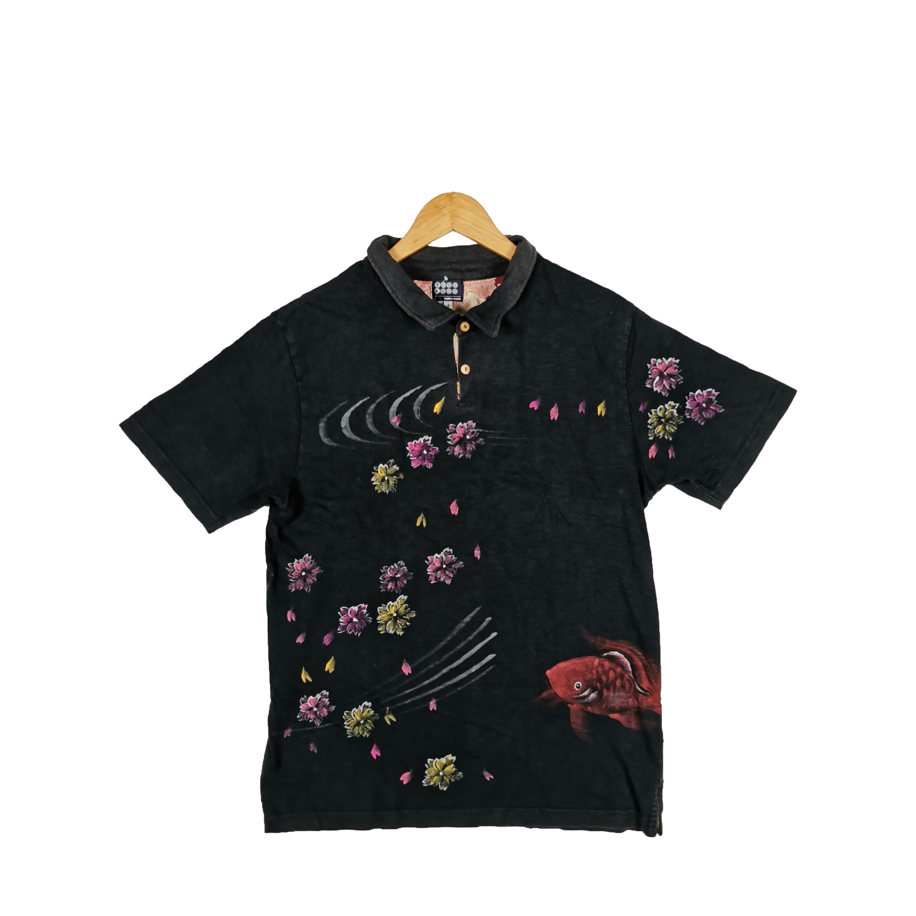 Japanese Brand Takeo Kikuchi T-Shirt Koi Fish Japanese Souvenir Polo Tees Size US M / EU 48-50 / 2 - 1 Thumbnail