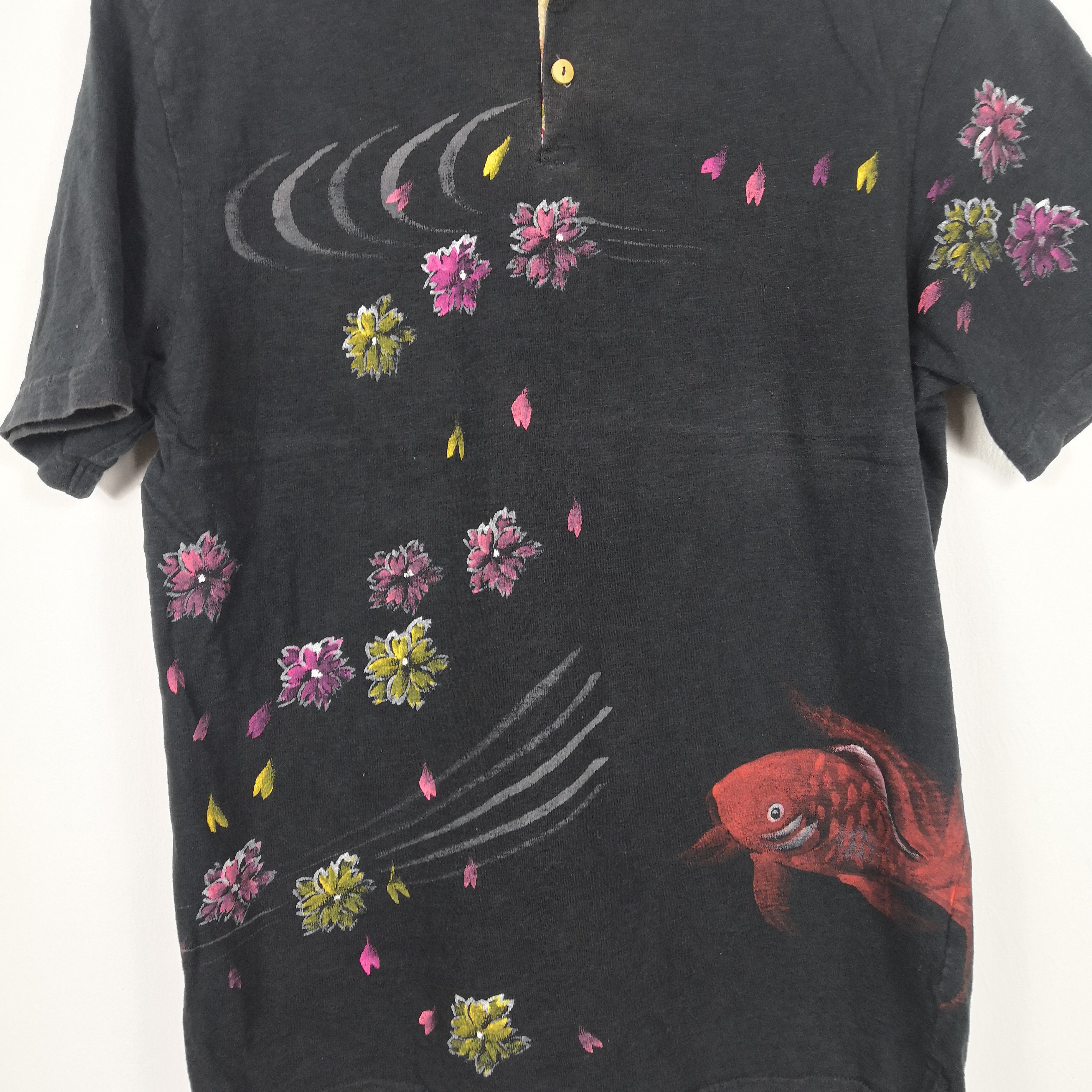 Japanese Brand Takeo Kikuchi T-Shirt Koi Fish Japanese Souvenir Polo Tees Size US M / EU 48-50 / 2 - 5 Thumbnail
