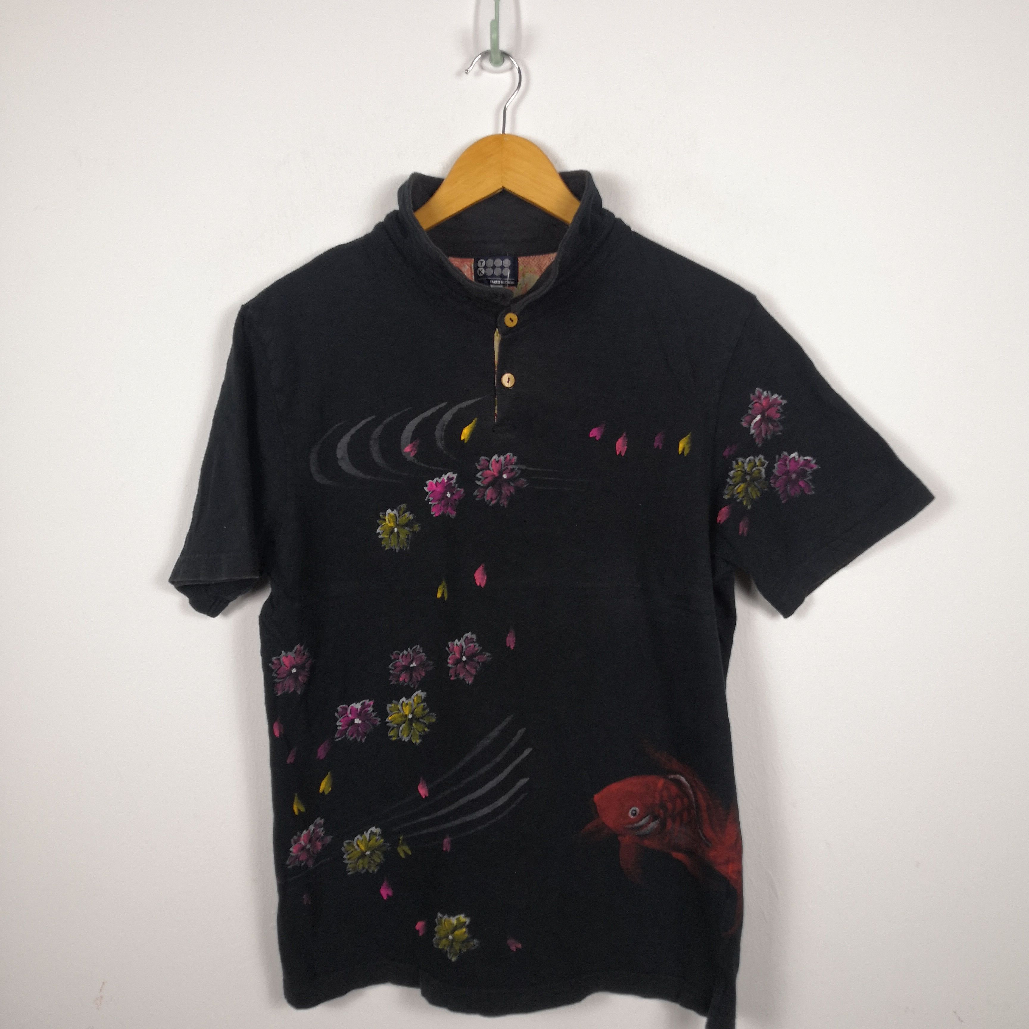 Japanese Brand Takeo Kikuchi T-Shirt Koi Fish Japanese Souvenir Polo Tees Size US M / EU 48-50 / 2 - 2 Thumbnail