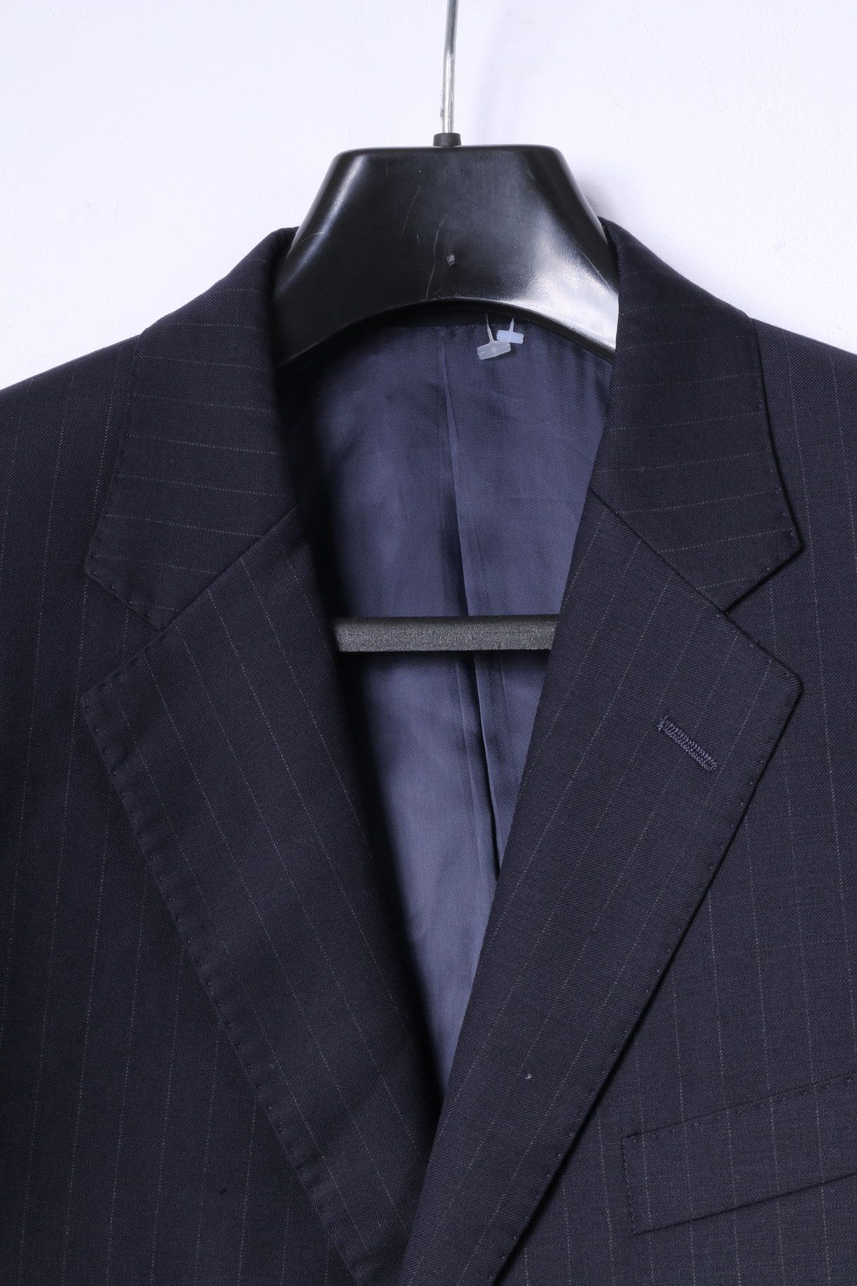 Jaeger JAEGER Men 40 Blazer Navy Striped Wool 2208 Size 40L - 2 Thumbnail