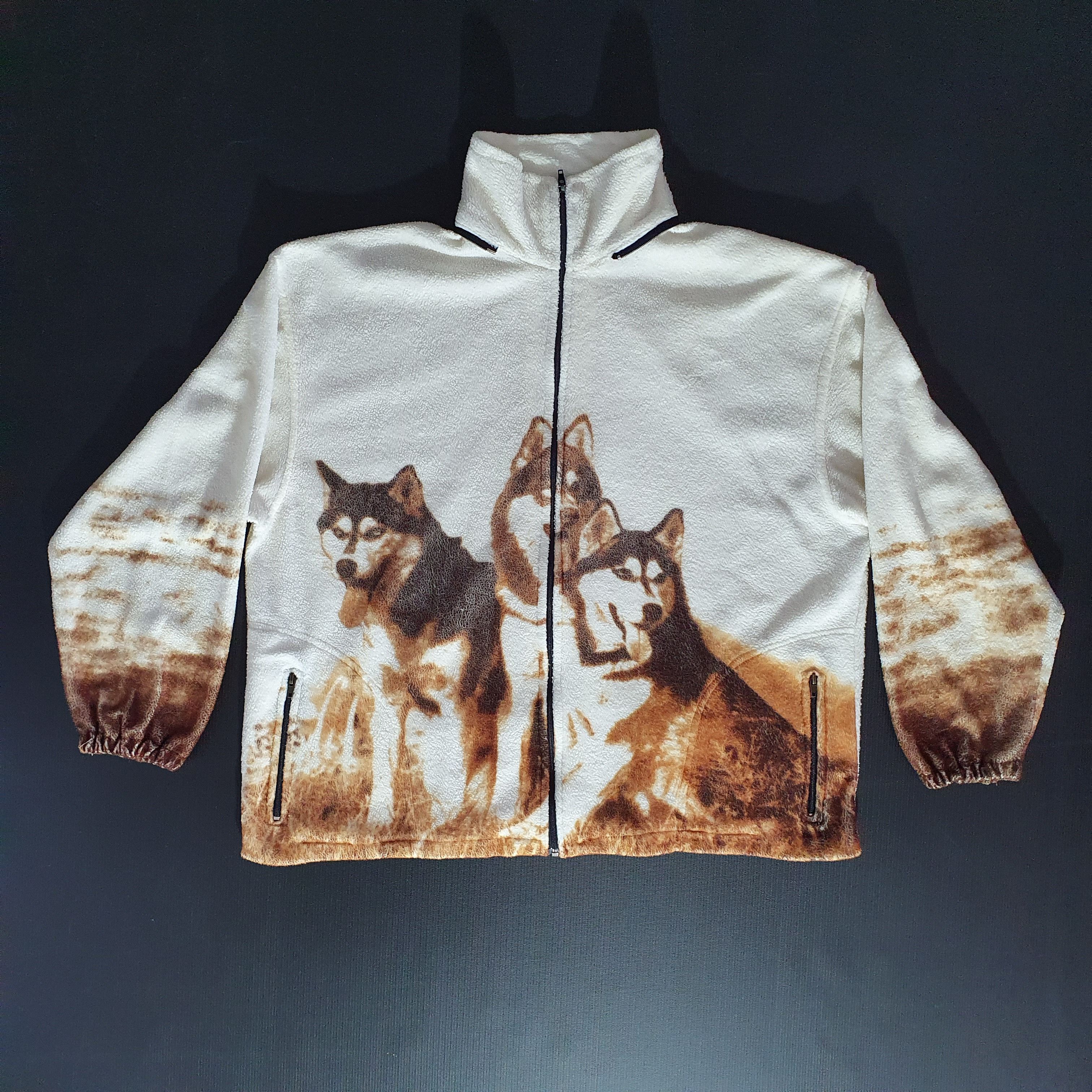 Vintage 90s Vintage Animals Nature Print Fleece Light Jacket Size US L / EU 52-54 / 3 - 4 Thumbnail