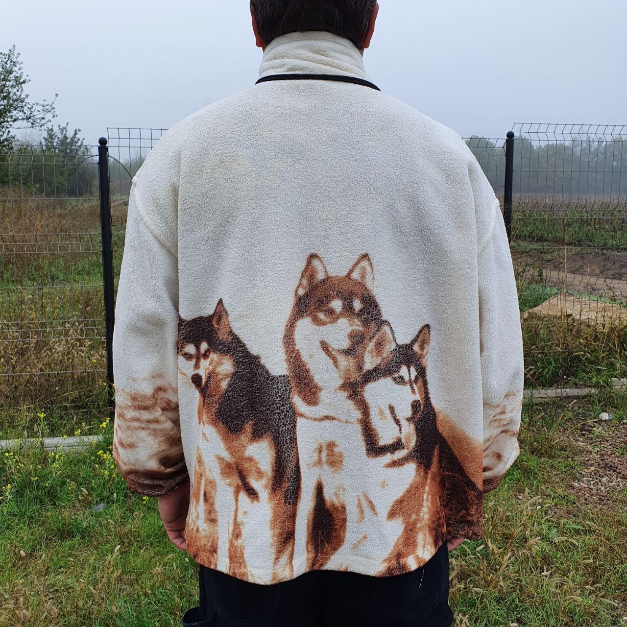Vintage 90s Vintage Animals Nature Print Fleece Light Jacket Size US L / EU 52-54 / 3 - 1 Thumbnail