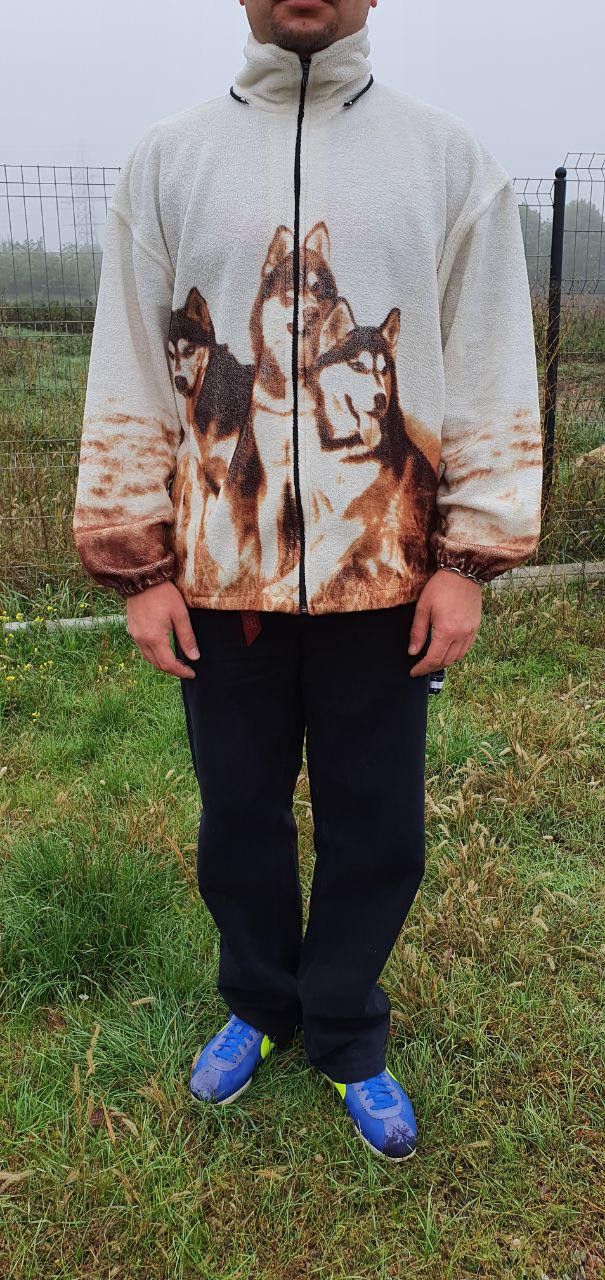 Vintage 90s Vintage Animals Nature Print Fleece Light Jacket Size US L / EU 52-54 / 3 - 3 Thumbnail