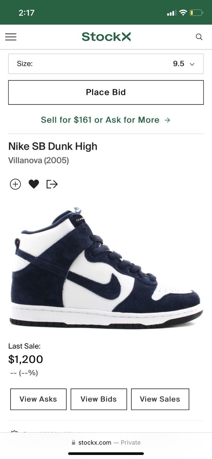 Nike Dunk Hi Pro SB Villanova Size US 9.5 / EU 42-43 - 2 Thumbnail