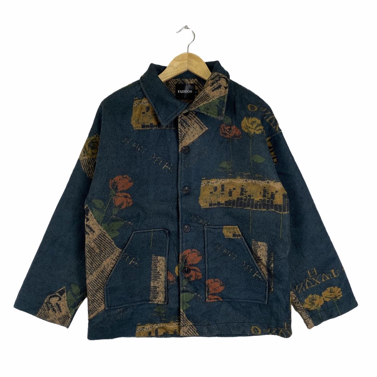 Japanese Brand × Vintage Vintage FLOWER DESIGN Fashion Wool Fully Button Jacket Size US L / EU 52-54 / 3 - 1 Thumbnail
