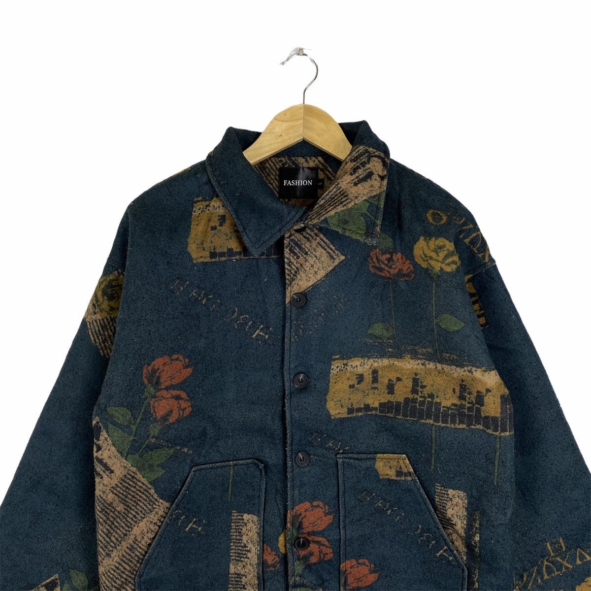 Japanese Brand × Vintage Vintage FLOWER DESIGN Fashion Wool Fully Button Jacket Size US L / EU 52-54 / 3 - 5 Thumbnail