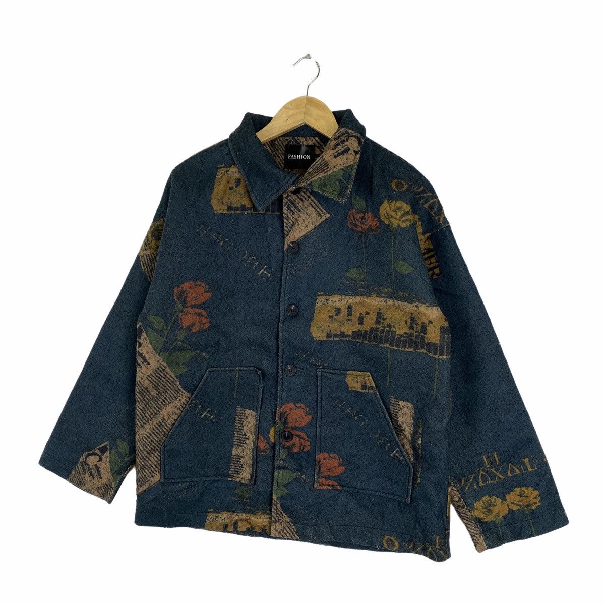 Japanese Brand × Vintage Vintage FLOWER DESIGN Fashion Wool Fully Button Jacket Size US L / EU 52-54 / 3 - 4 Thumbnail