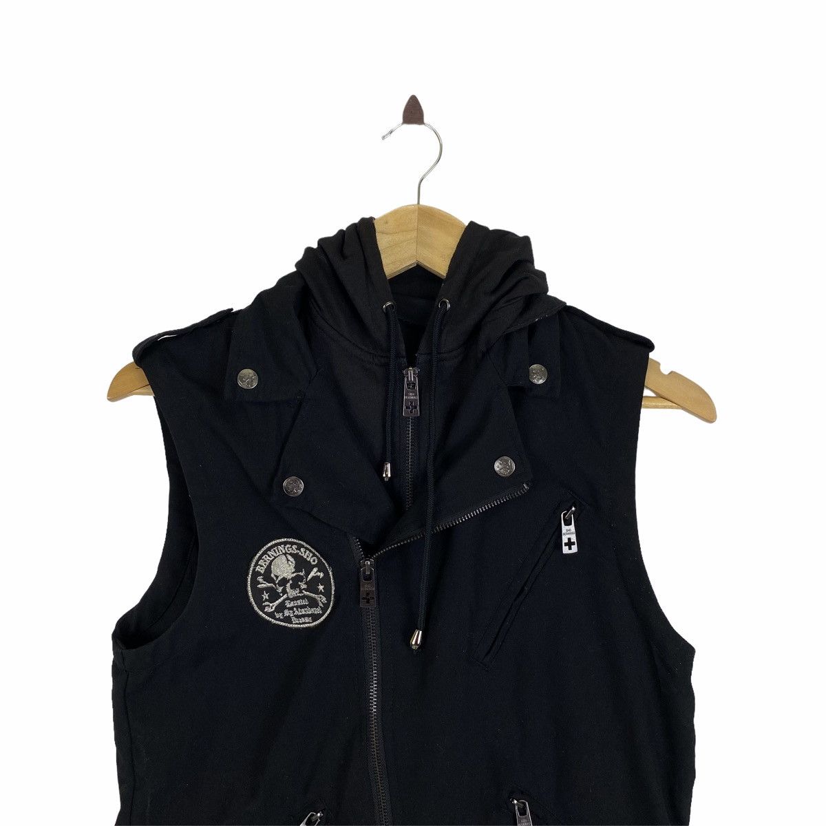 Japanese Brand × Vintage Vintage BERNING SHO Japanese Street Skull Hoodie Vest Jacket Size L / US 10 / IT 46 - 7 Thumbnail