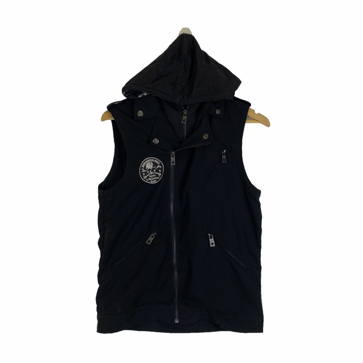 Japanese Brand × Vintage Vintage BERNING SHO Japanese Street Skull Hoodie Vest Jacket Size L / US 10 / IT 46 - 2 Thumbnail