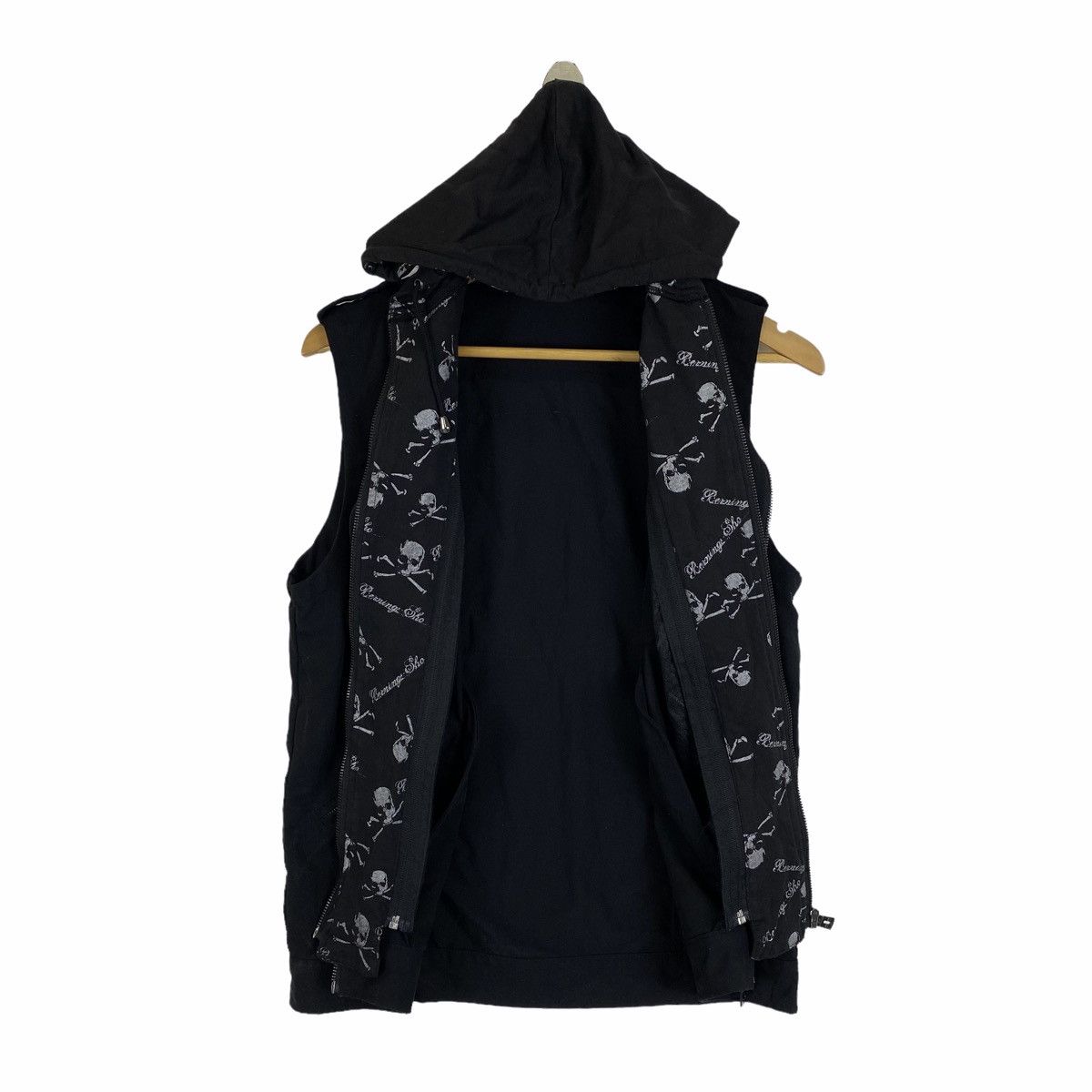 Japanese Brand × Vintage Vintage BERNING SHO Japanese Street Skull Hoodie Vest Jacket Size L / US 10 / IT 46 - 3 Thumbnail