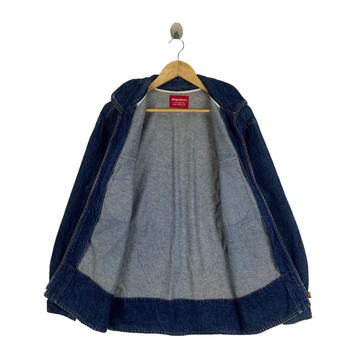 Japanese Brand × Vintage Vintage DRUG STORE Japanese Brand Denim Jeans Jacket Size US L / EU 52-54 / 3 - 3 Thumbnail