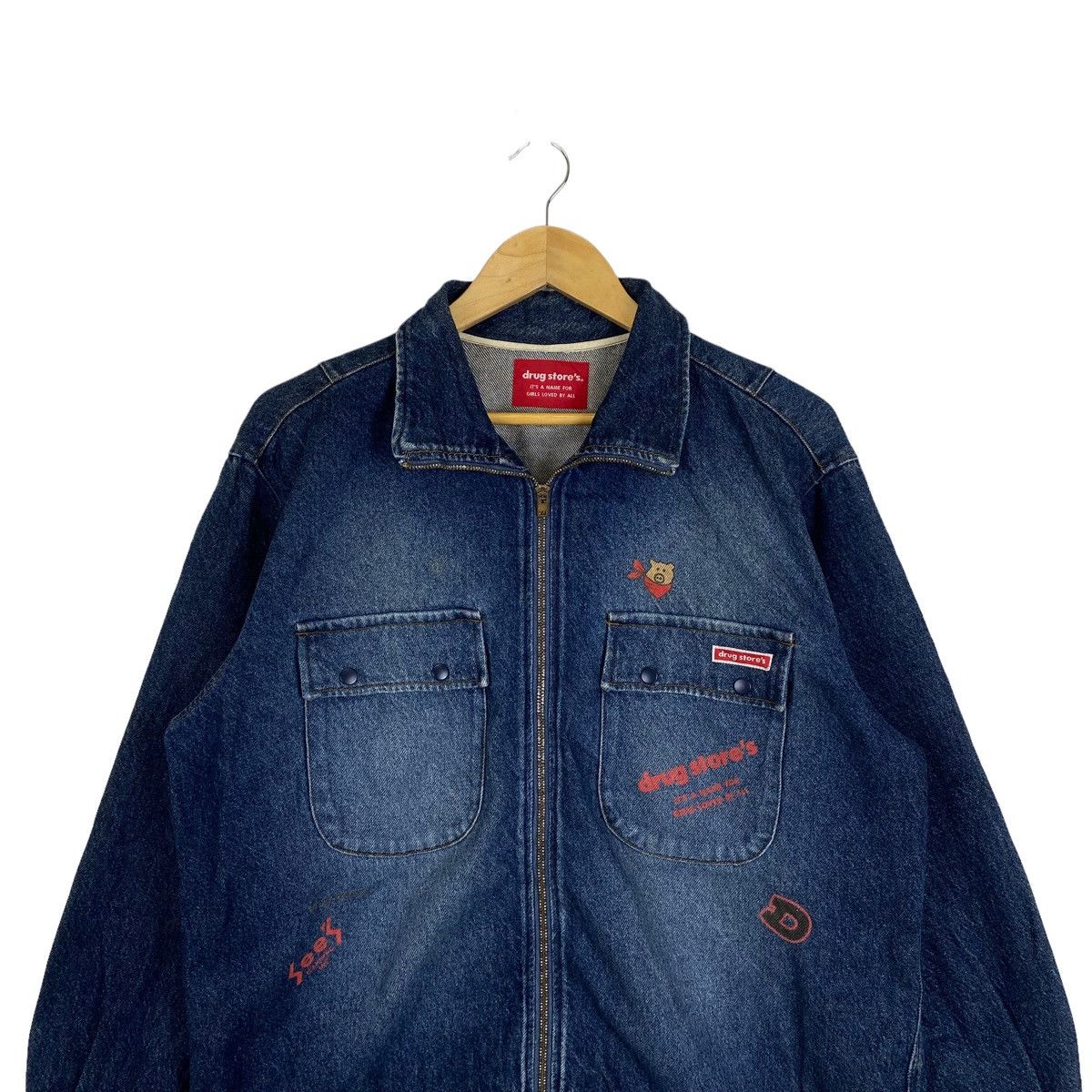 Japanese Brand × Vintage Vintage DRUG STORE Japanese Brand Denim Jeans Jacket Size US L / EU 52-54 / 3 - 5 Thumbnail