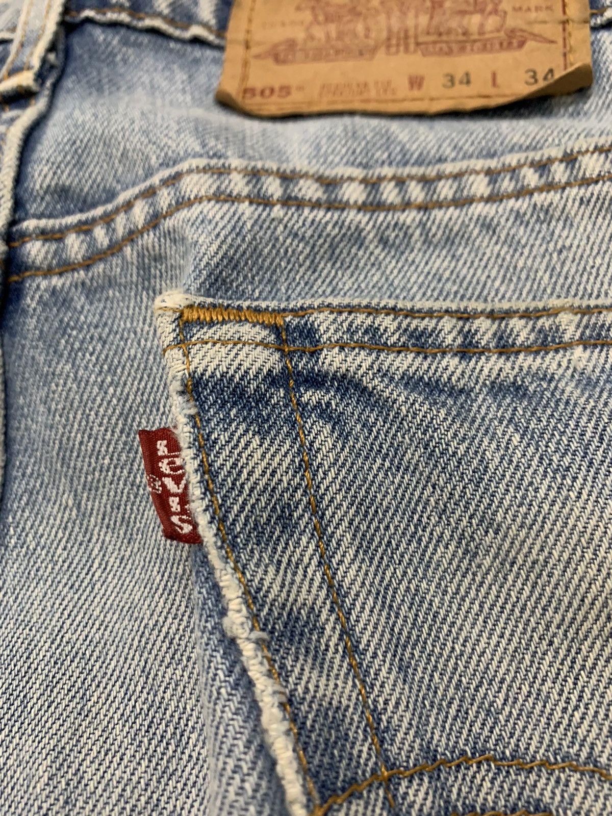 Levi's VTG Levi's 505 Made in USA Light Wash Jeans 34x35 Size US 34 / EU 50 - 9 Thumbnail