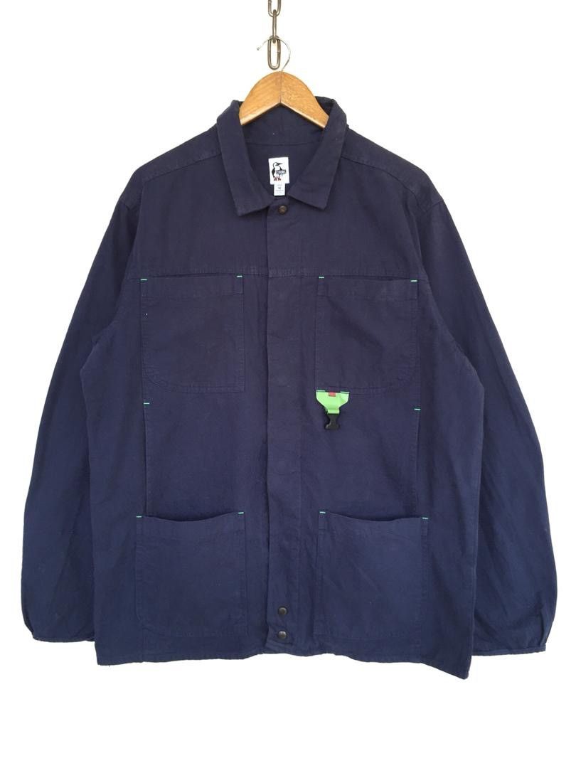 image of Chums Oversized Jacket Button in Blue, Men's (Size Large)