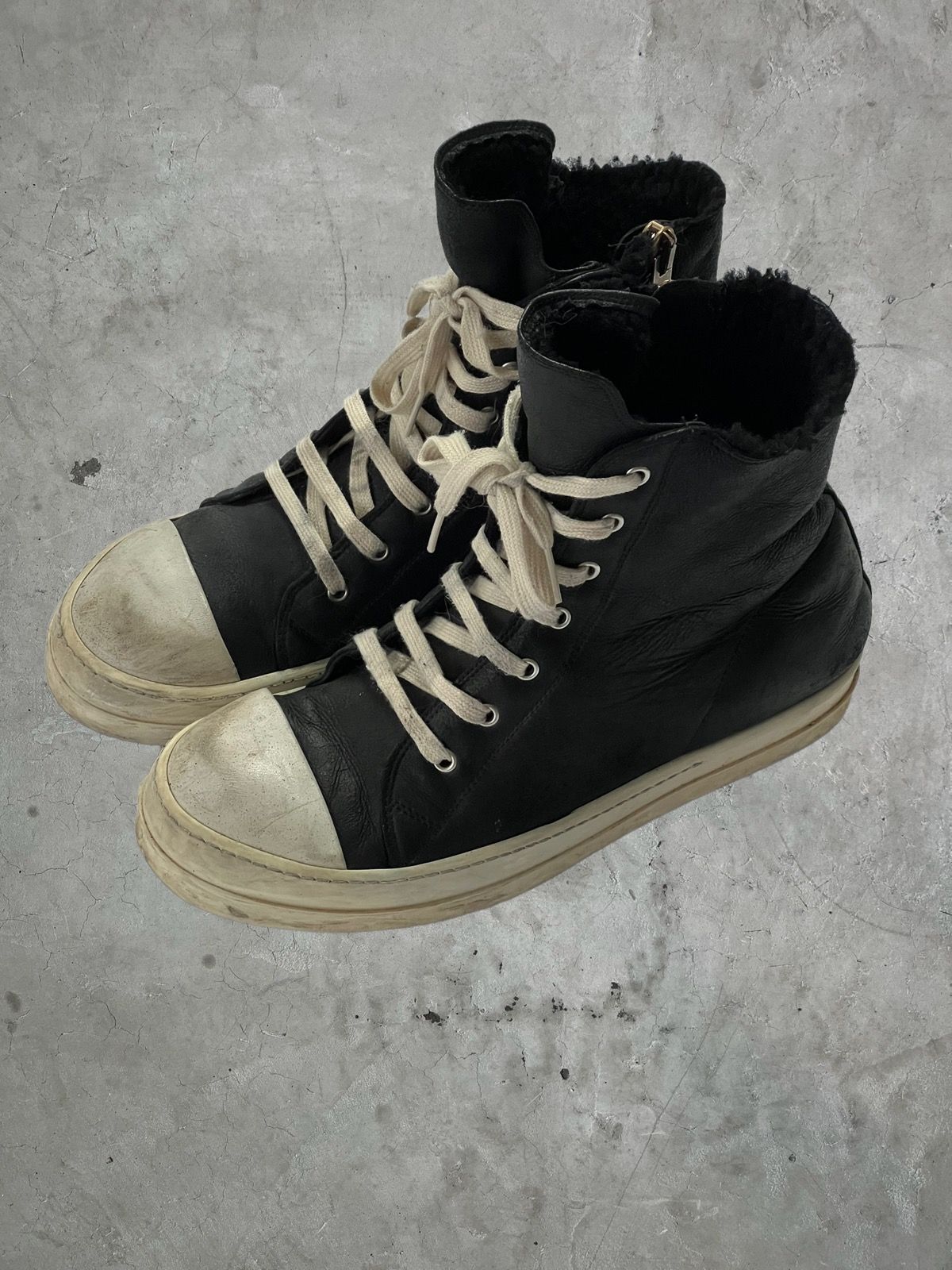 Rick Owens Rick Owens Mainline Leather / Shearling Ramones Size US 10 / EU 43 - 1 Preview