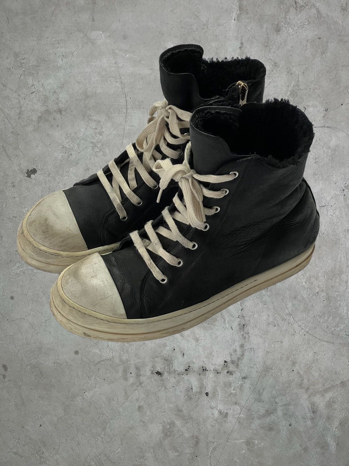 Rick Owens Rick Owens Mainline Leather / Shearling Ramones | Grailed