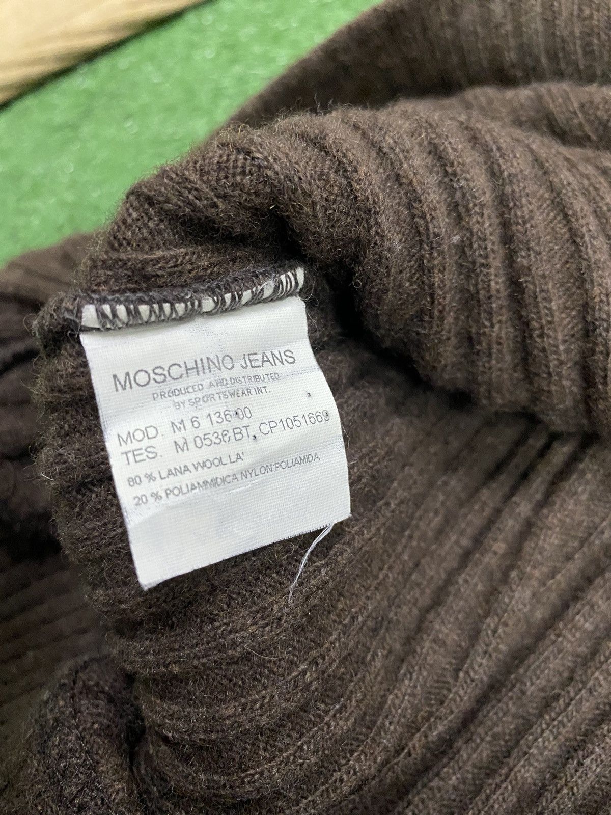 Moschino Moschino Sweatshirt Turtleneck Leather Elbow Padding Wool Size US L / EU 52-54 / 3 - 9 Thumbnail