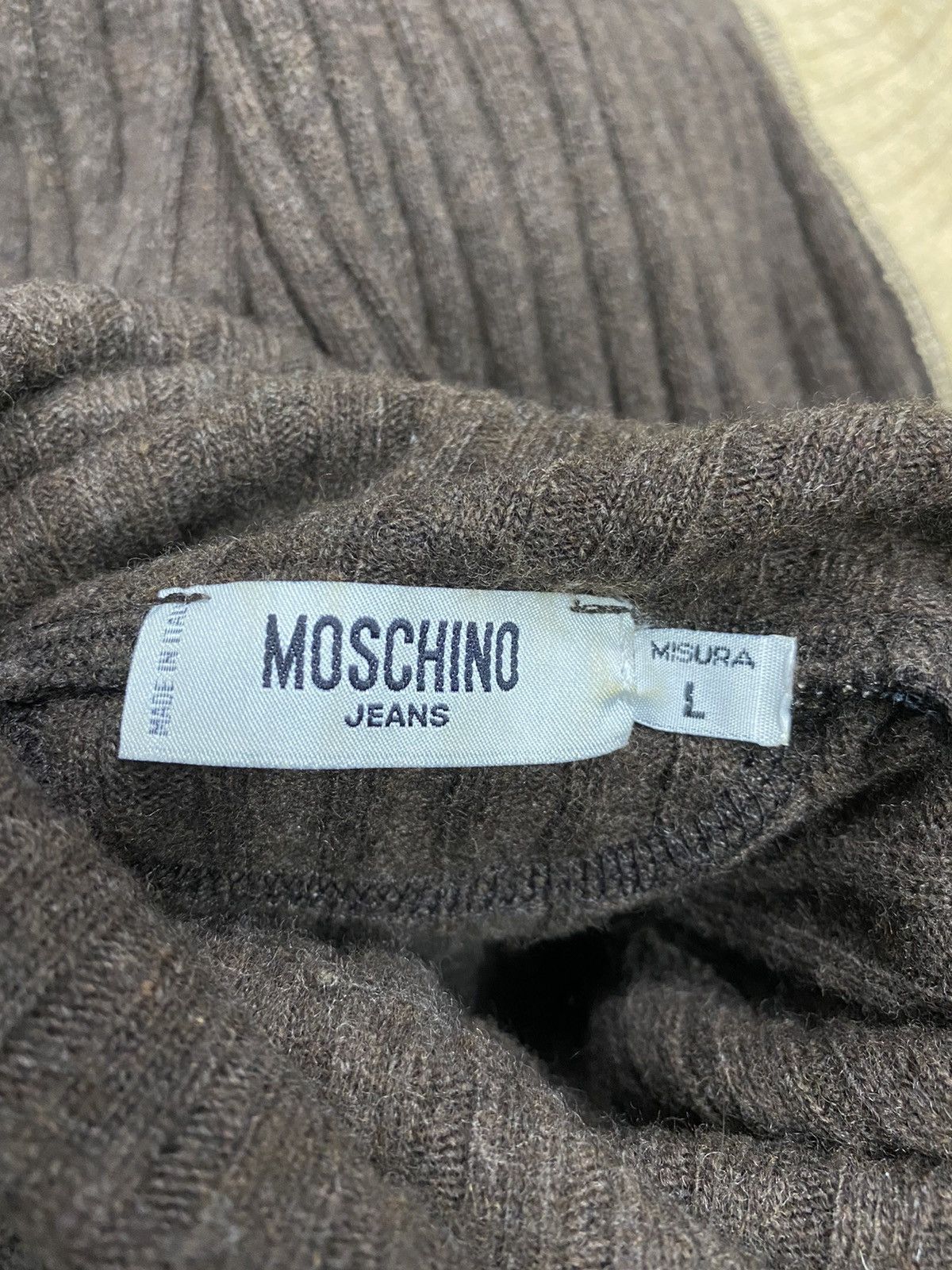 Moschino Moschino Sweatshirt Turtleneck Leather Elbow Padding Wool Size US L / EU 52-54 / 3 - 7 Thumbnail