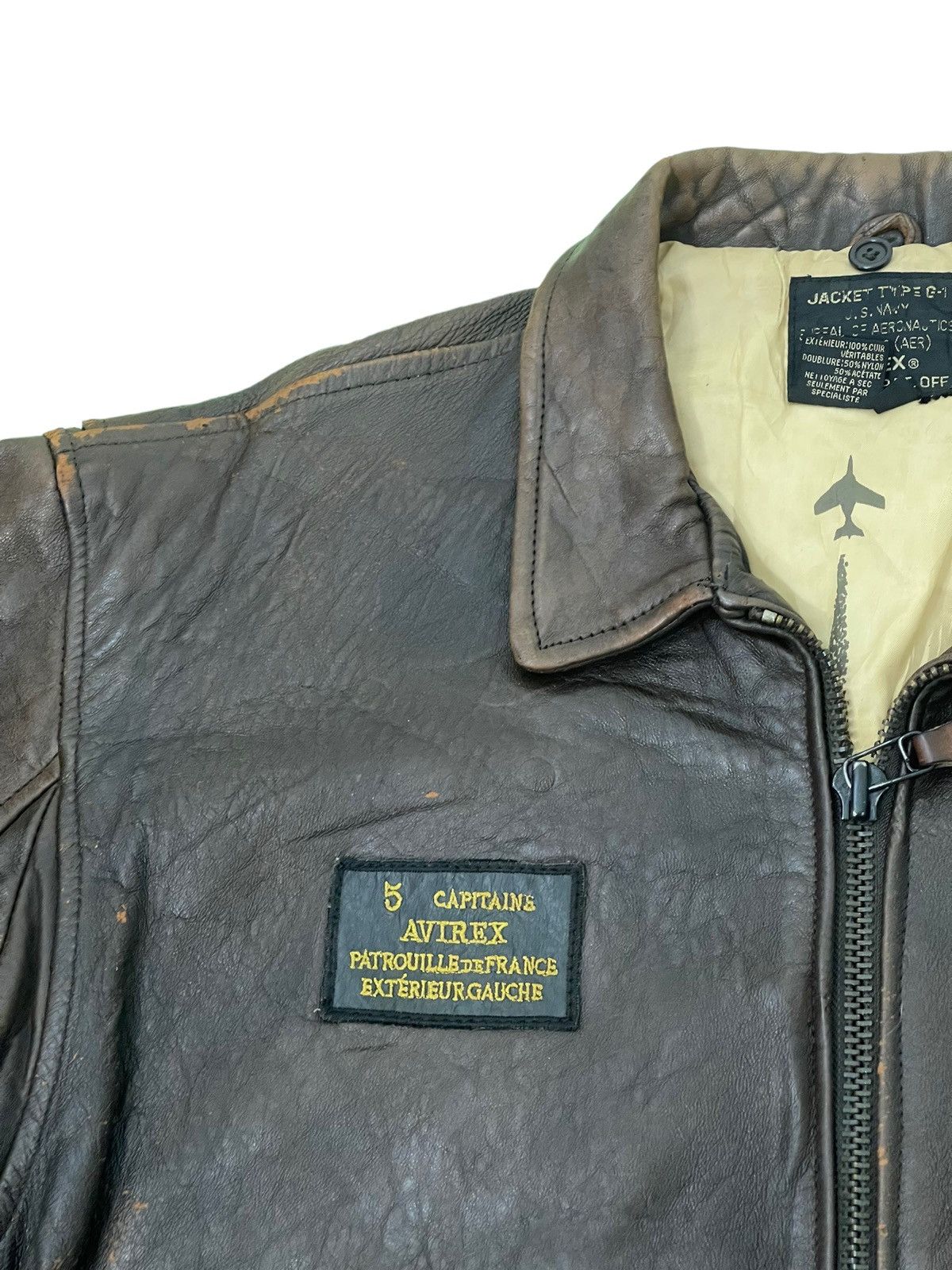 Avirex Type G-1 90s Avirex Patrouille de France Leather Jacket 1🟦 Size US M / EU 48-50 / 2 - 11 Thumbnail