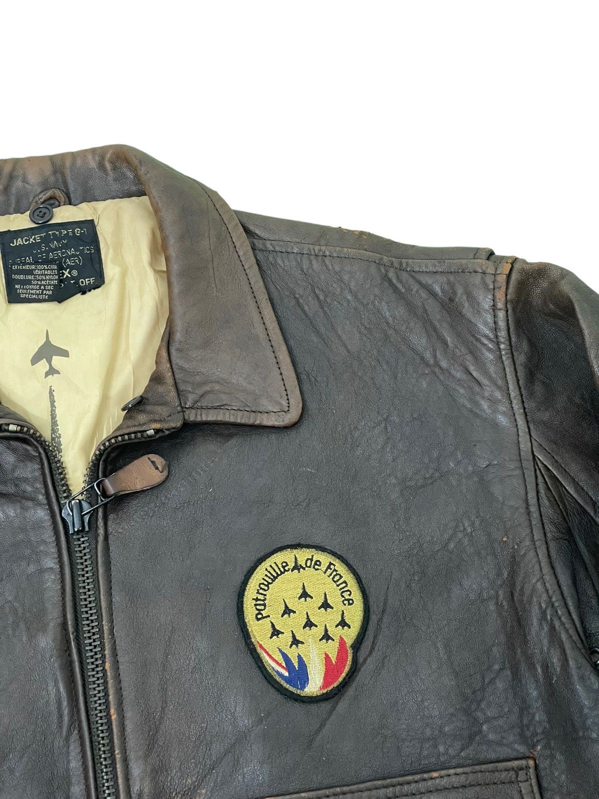 Avirex Type G-1 90s Avirex Patrouille de France Leather Jacket 1🟦 Size US M / EU 48-50 / 2 - 10 Thumbnail