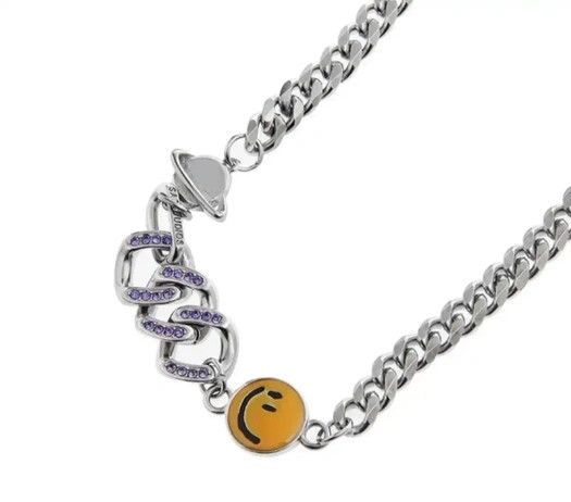 Jewelry × Vintage Retro purple smiley face necklace Size ONE SIZE - 3 Thumbnail