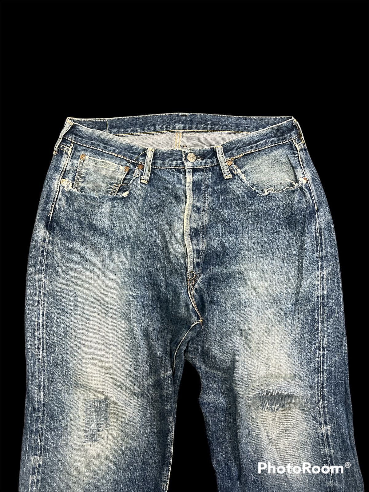 Full Count & Co. × Japanese Brand Vintage Thrashed distressed Denim Fullcount Size US 34 / EU 50 - 4 Thumbnail