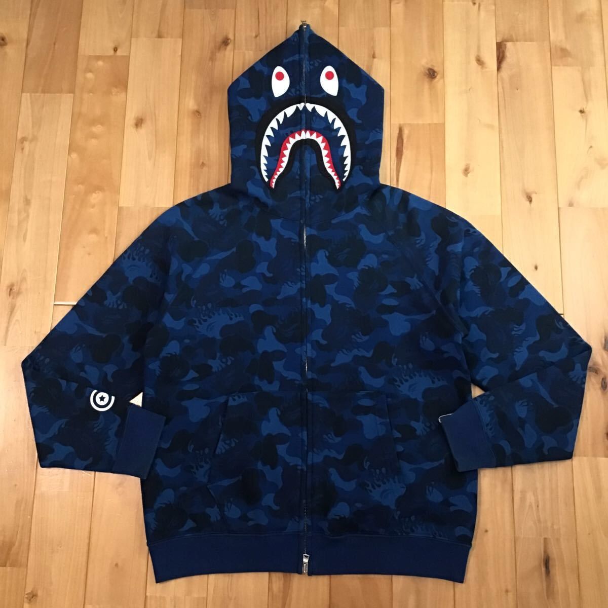 Bape blue camo jacket on sale