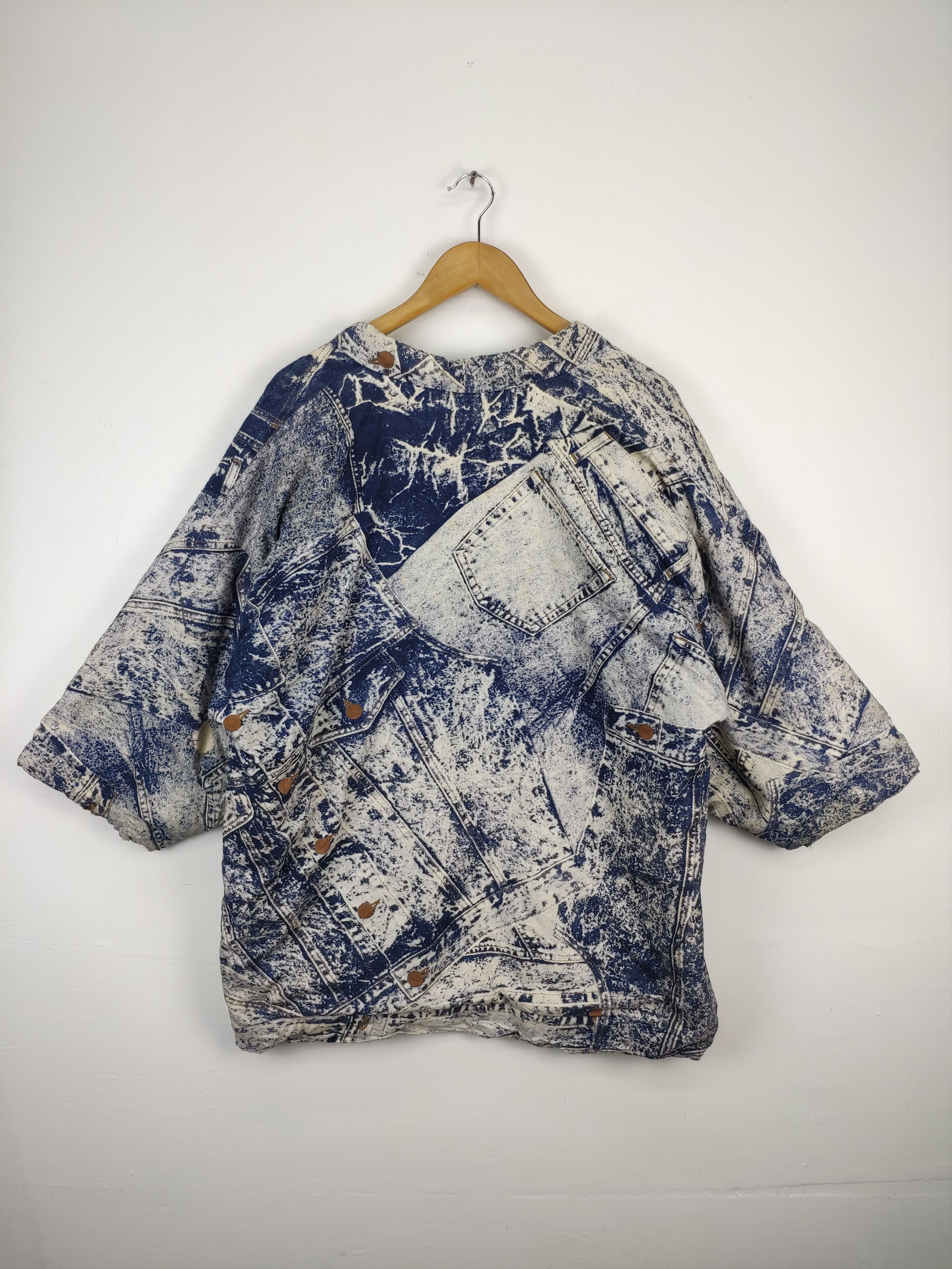 Japanese Brand × Vintage Vintage Noragi Kimono Cardigan Kapital Style Denim Print Size US L / EU 52-54 / 3 - 2 Thumbnail