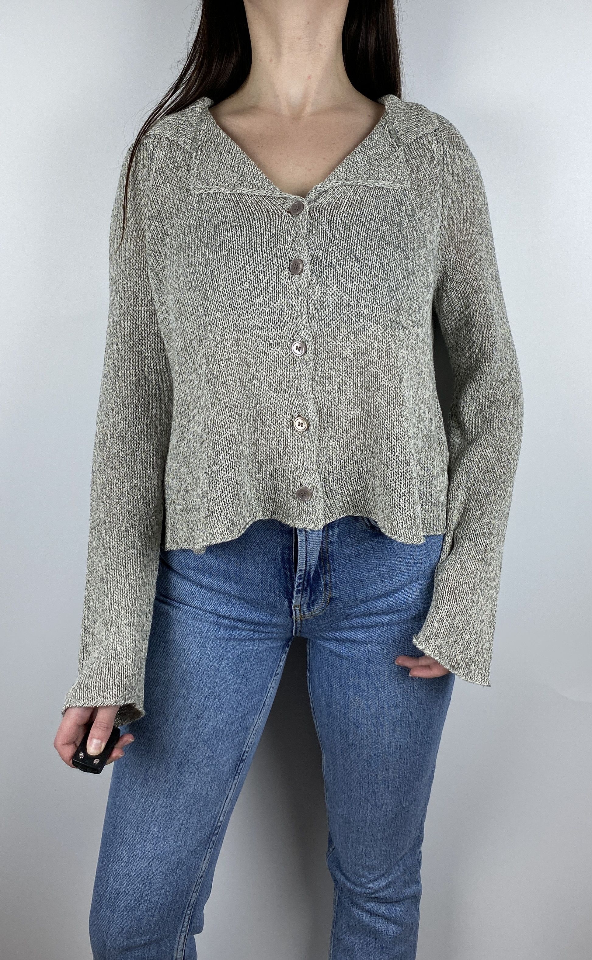 Designer × Japanese Brand Oska Linen Blend Knit Oversized Women's Cardigan Size S Size S / US 4 / IT 40 - 3 Thumbnail