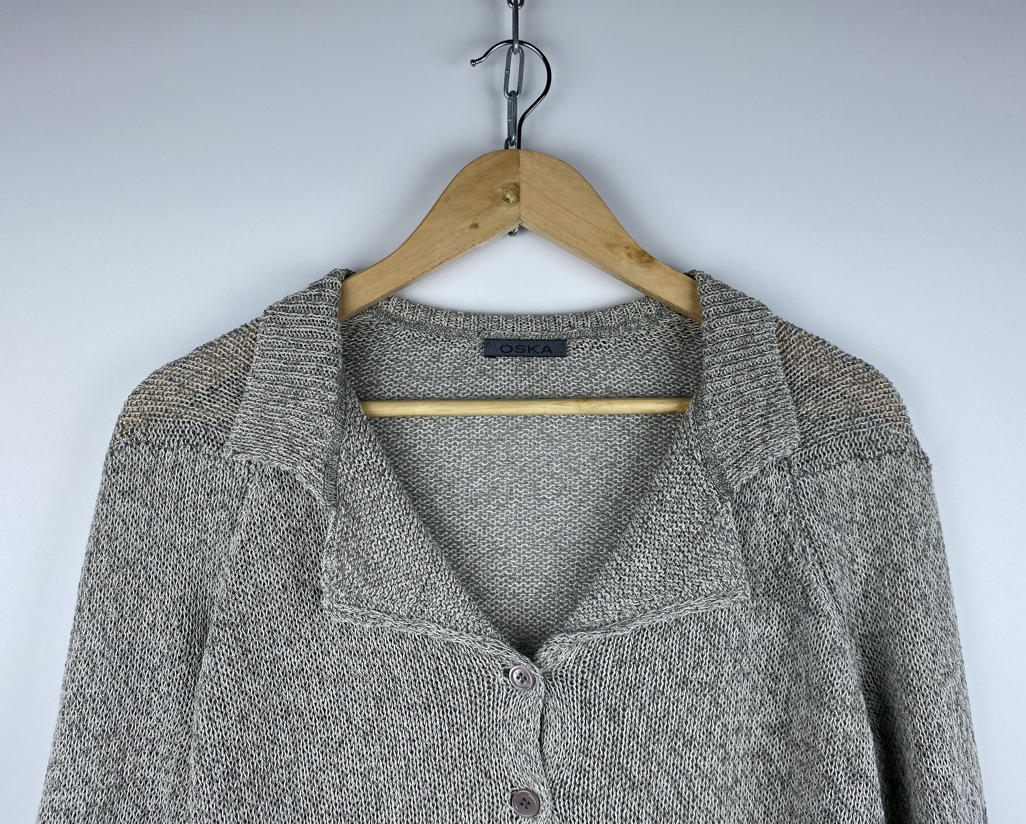 Designer × Japanese Brand Oska Linen Blend Knit Oversized Women's Cardigan Size S Size S / US 4 / IT 40 - 5 Thumbnail
