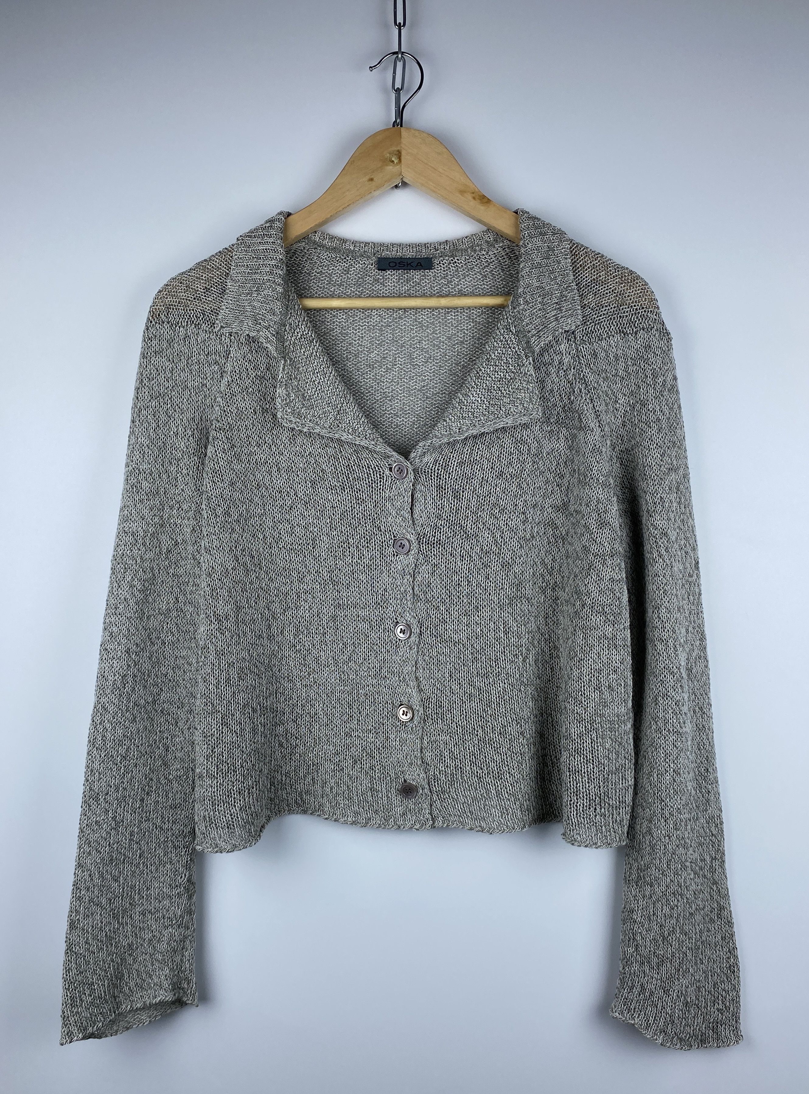 Designer × Japanese Brand Oska Linen Blend Knit Oversized Women's Cardigan Size S Size S / US 4 / IT 40 - 4 Thumbnail