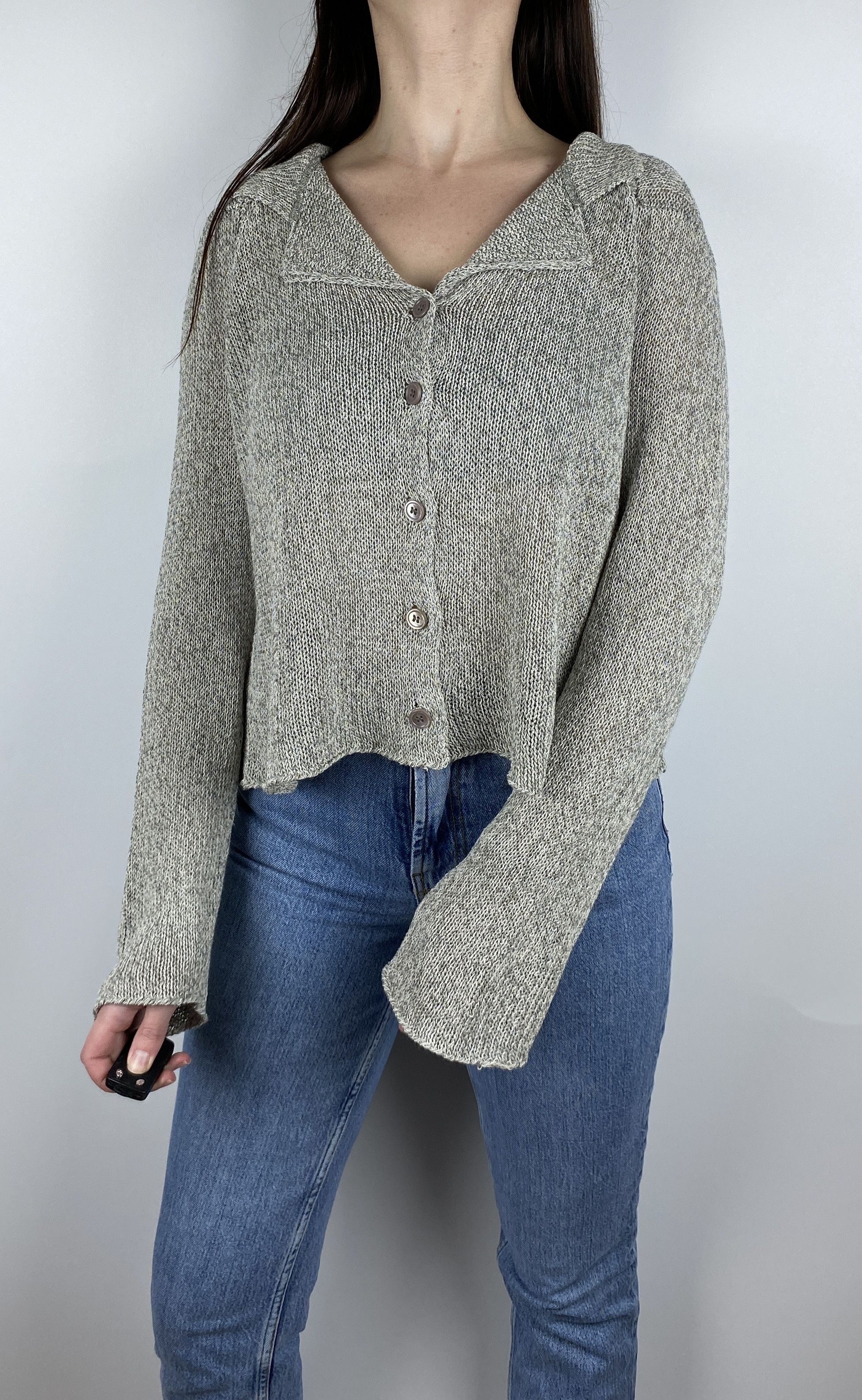 Designer × Japanese Brand Oska Linen Blend Knit Oversized Women's Cardigan Size S Size S / US 4 / IT 40 - 2 Thumbnail