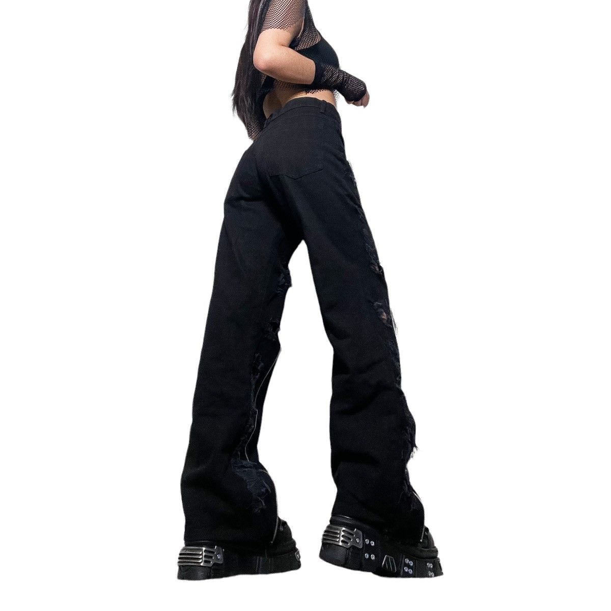 Other SXVSU Custom Distressed Zipped Black Denim Pants Size 28 Size US 28 / EU 44 - 8 Thumbnail