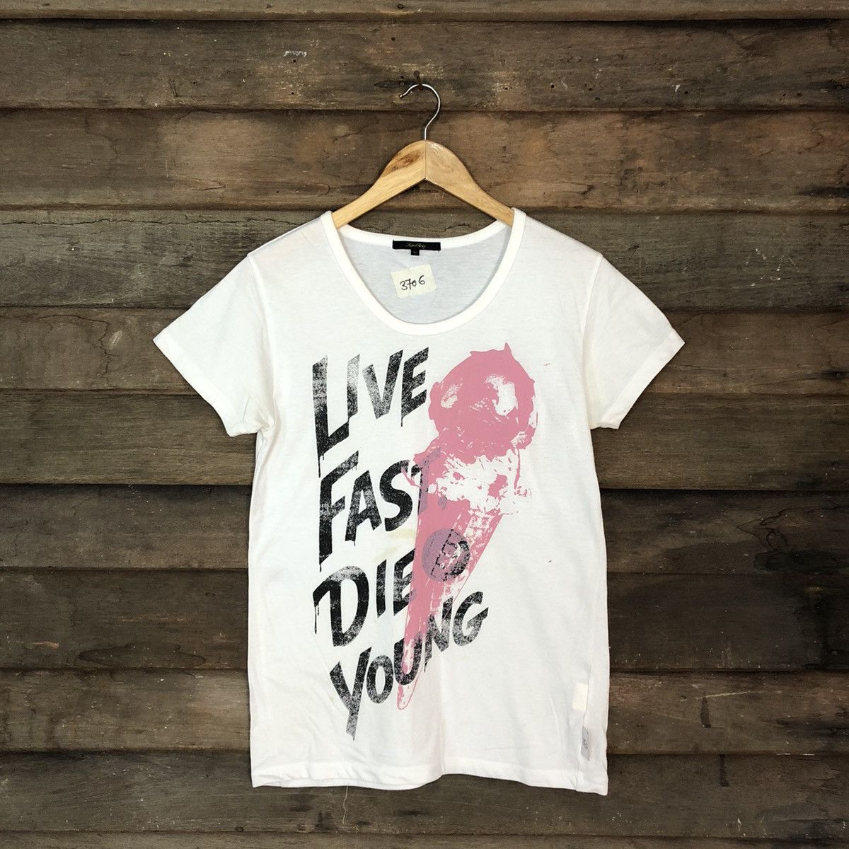 Japanese Brand Kariang live fast die young White Short Sleeve Tshirt #3706 Size M / US 6-8 / IT 42-44 - 1 Thumbnail