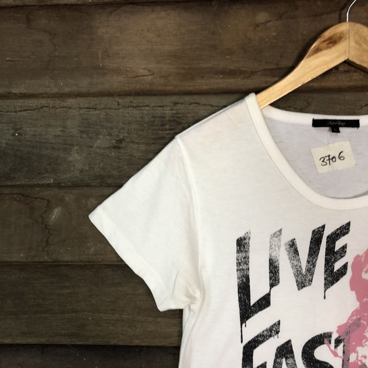 Japanese Brand Kariang live fast die young White Short Sleeve Tshirt #3706 Size M / US 6-8 / IT 42-44 - 5 Thumbnail