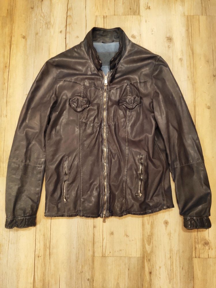 Giorgio Brato Washed leather biker jacket.Like GUIDI or Julius Size US M / EU 48-50 / 2 - 3 Thumbnail