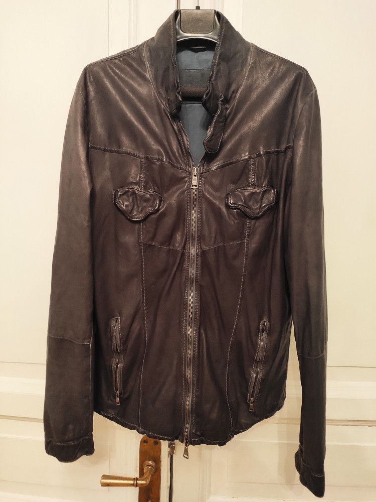 Giorgio Brato Washed leather biker jacket.Like GUIDI or Julius Size US M / EU 48-50 / 2 - 1 Thumbnail