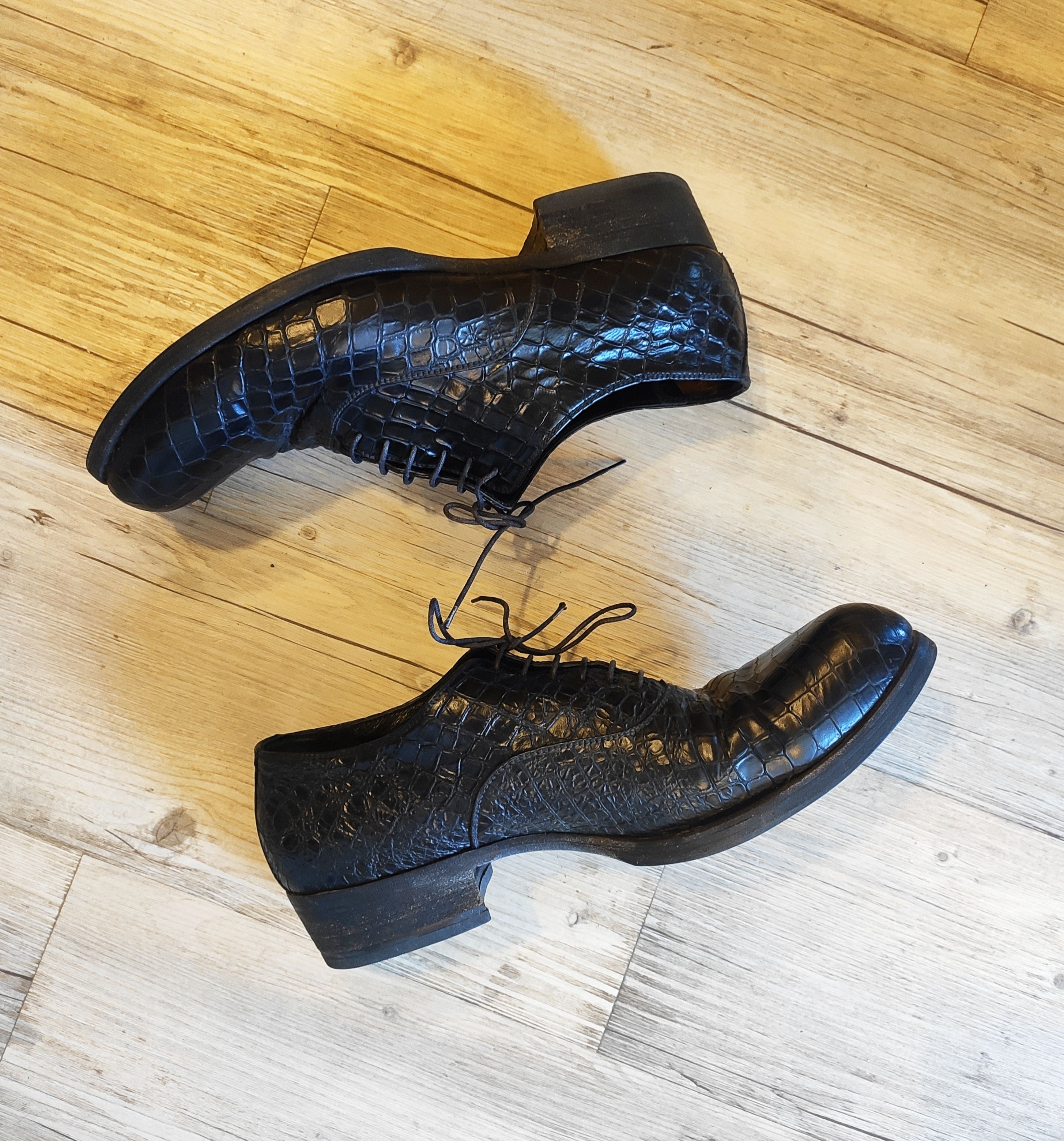 Gianni Barbato Burnt coco leather derbies.Like Saint Laurent or Guidi Size US 10.5 / EU 43-44 - 4 Thumbnail