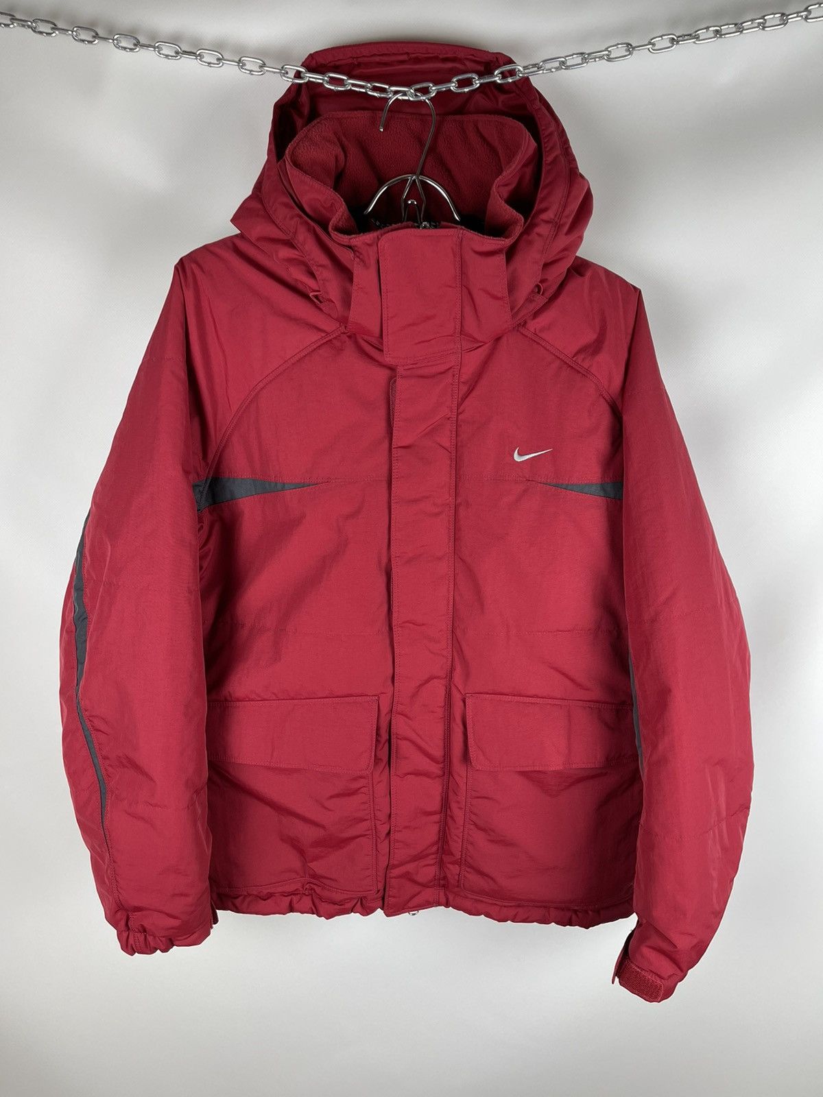 Nike Nike vintage y2k red big swoosh logo puffer jacket Size US M / EU 48-50 / 2 - 2 Thumbnail